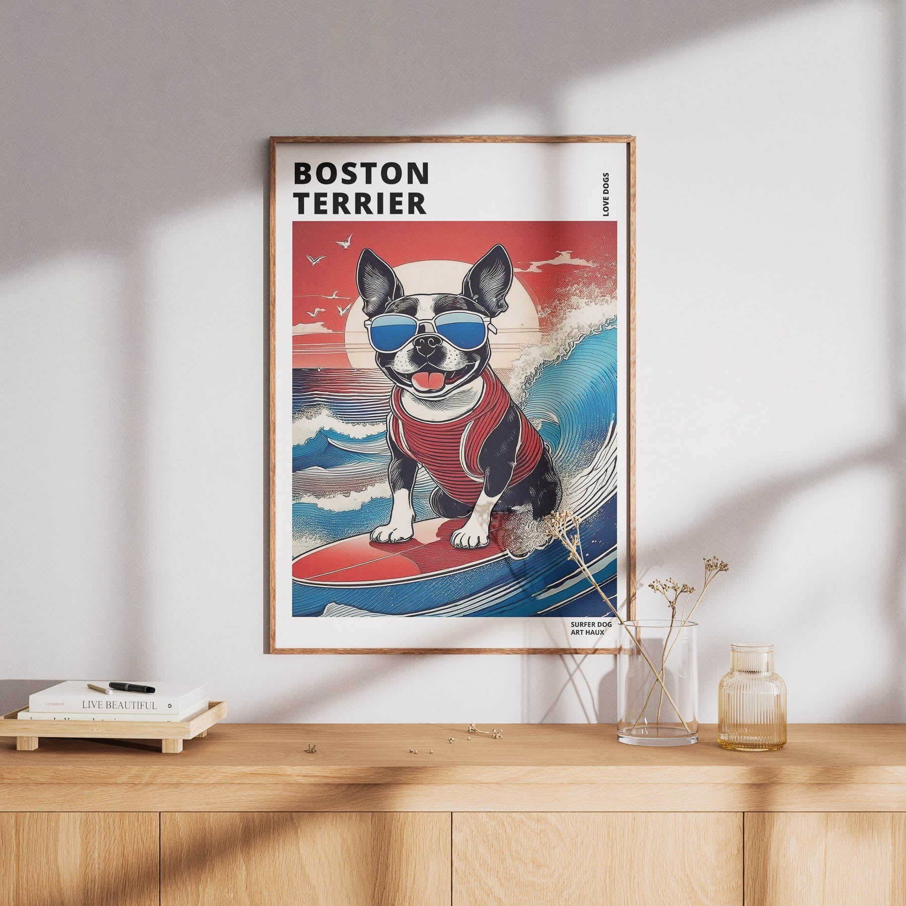 Boston Terrier Hokosai Surfer Dogs 2 image 8