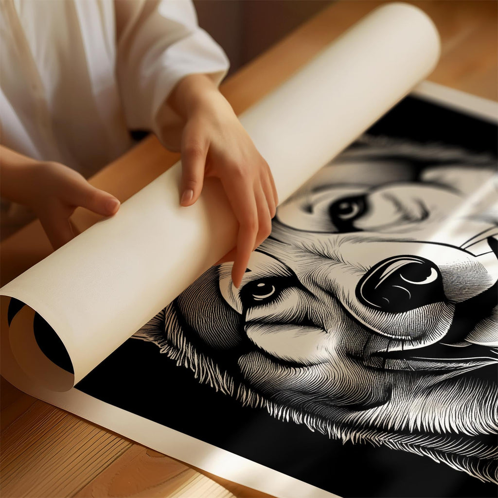 Akita Inu Line Dog Series in Black and White image 1