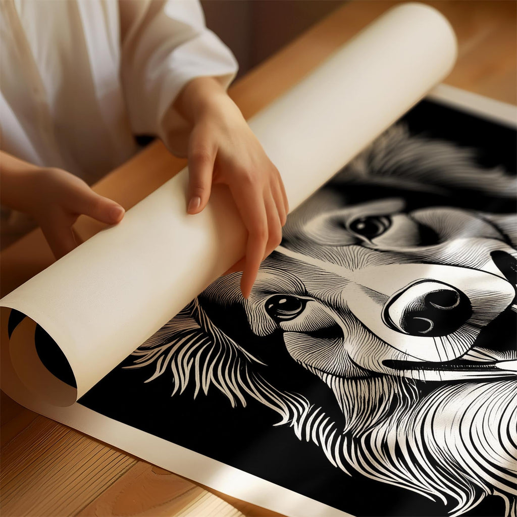 Shetland Sheepdog Line Dog Series in Black and White image 1