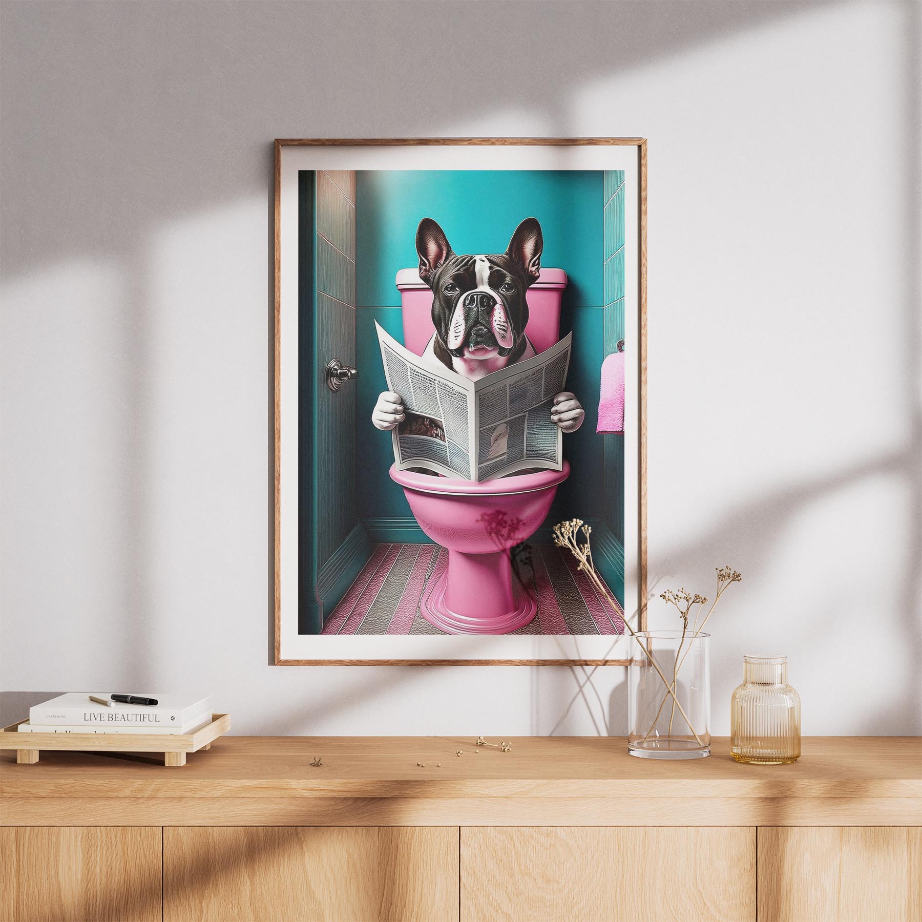 Bullmastiff Toilet Dogs PInk and Turquise image 8