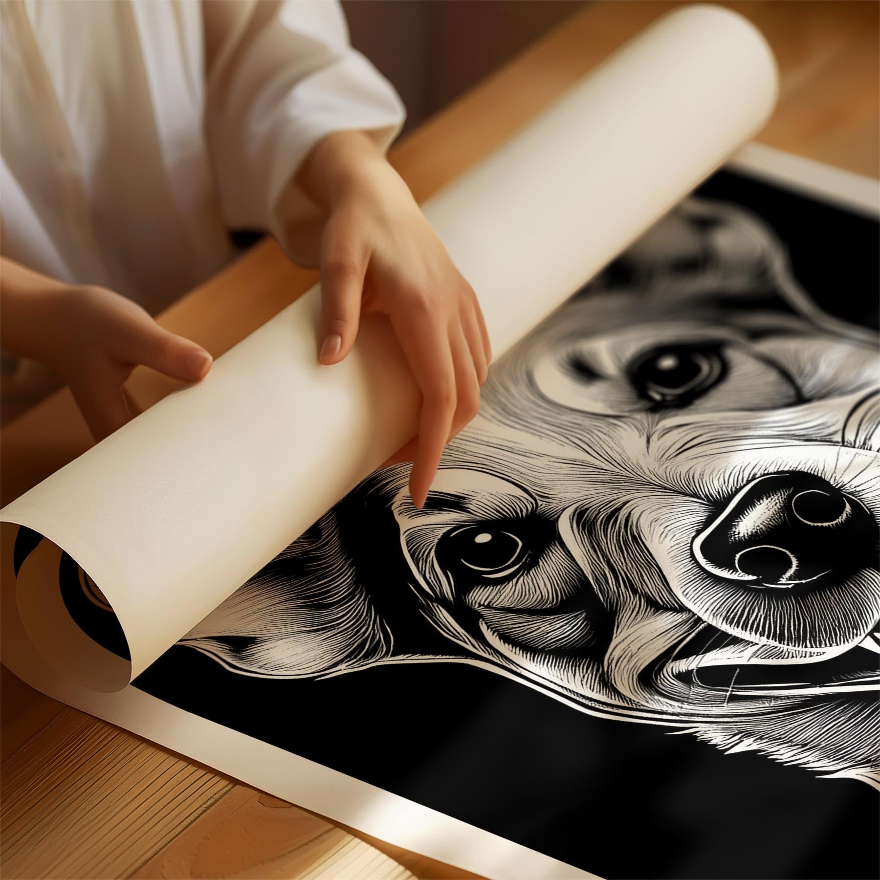 Jack Russell Line Dog Series in Black and White image 1