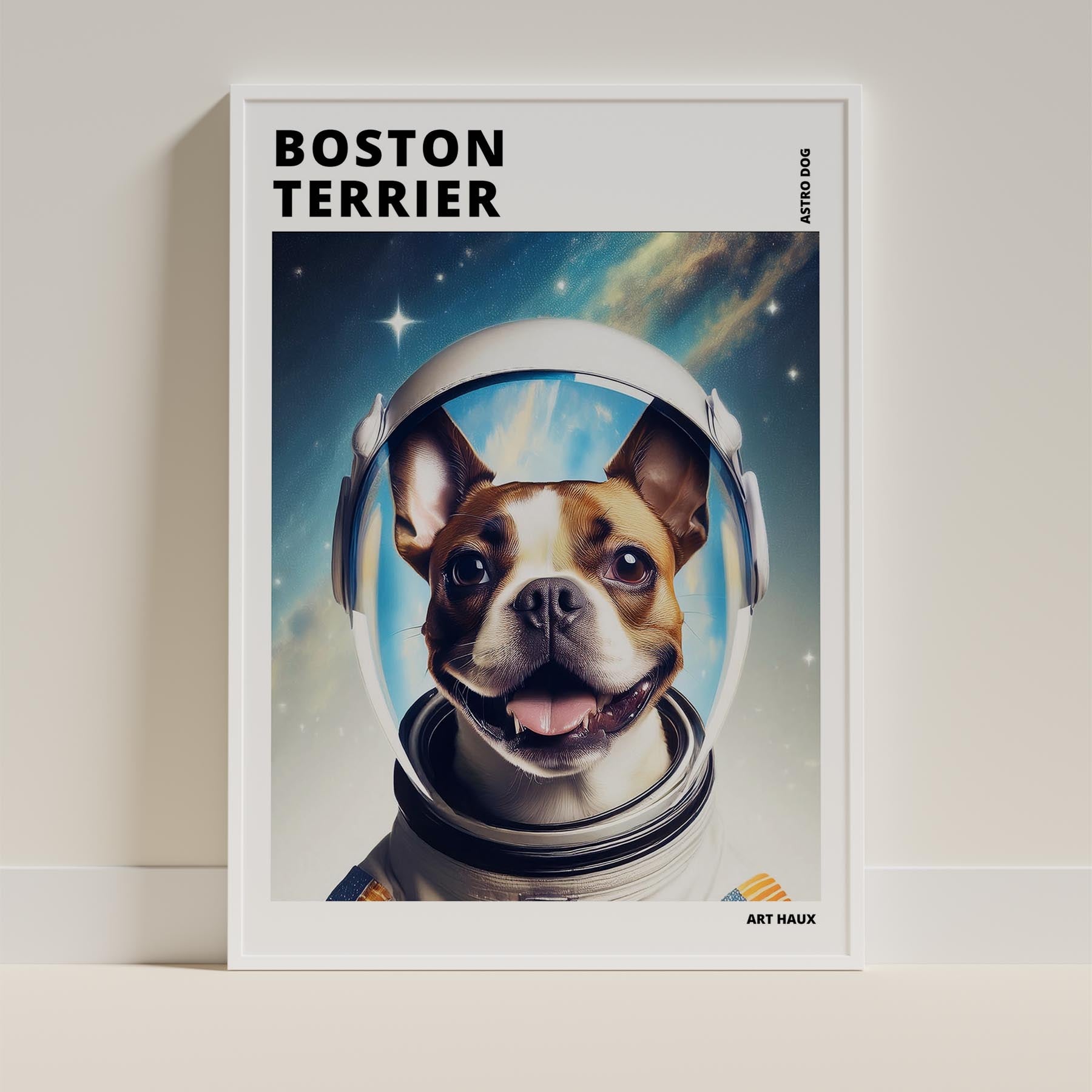 Boston Terrier Astronaut Dog Series with Text Astro Dog image 9