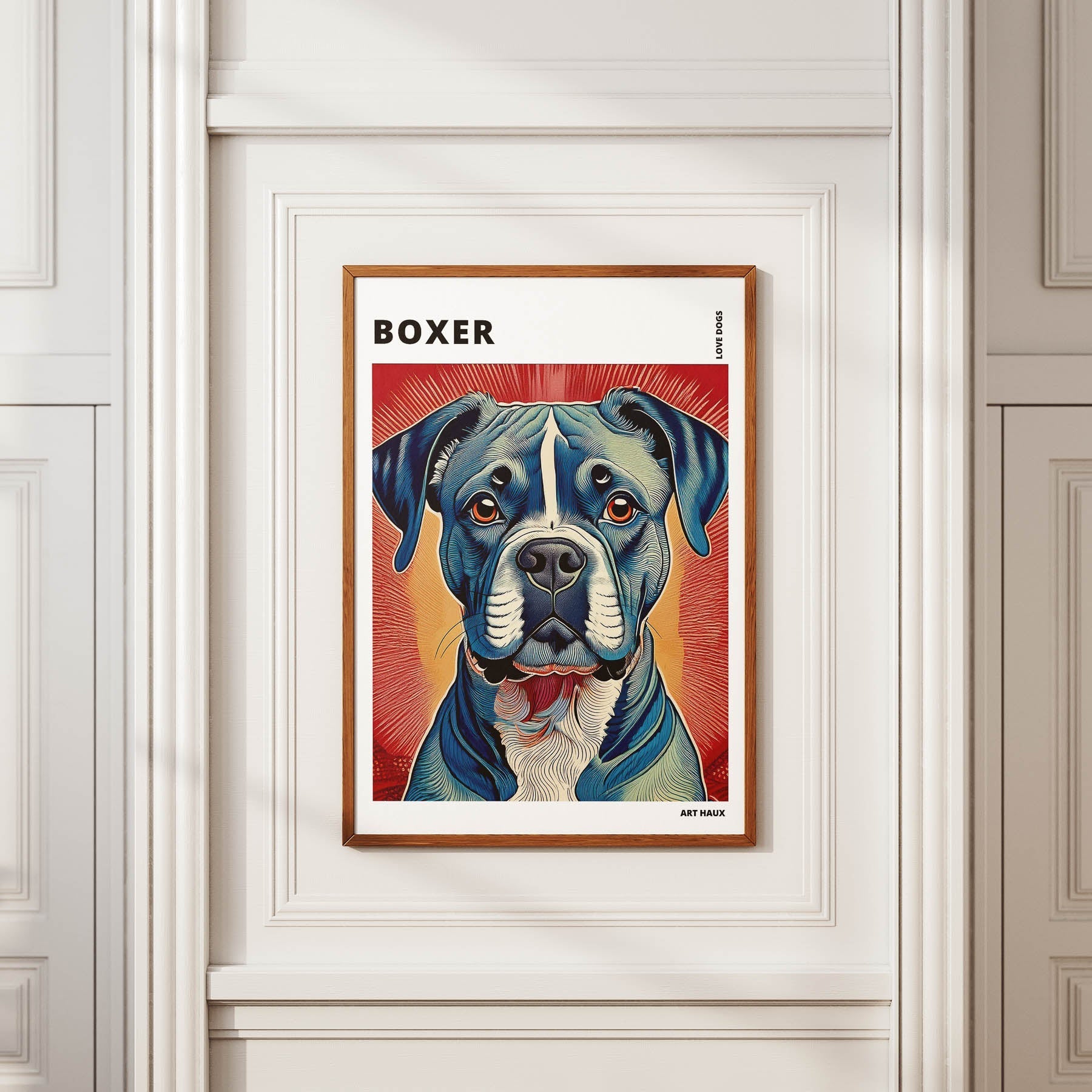 Boxer Hokusai Japanese Inspired Dog Series with Text image 3