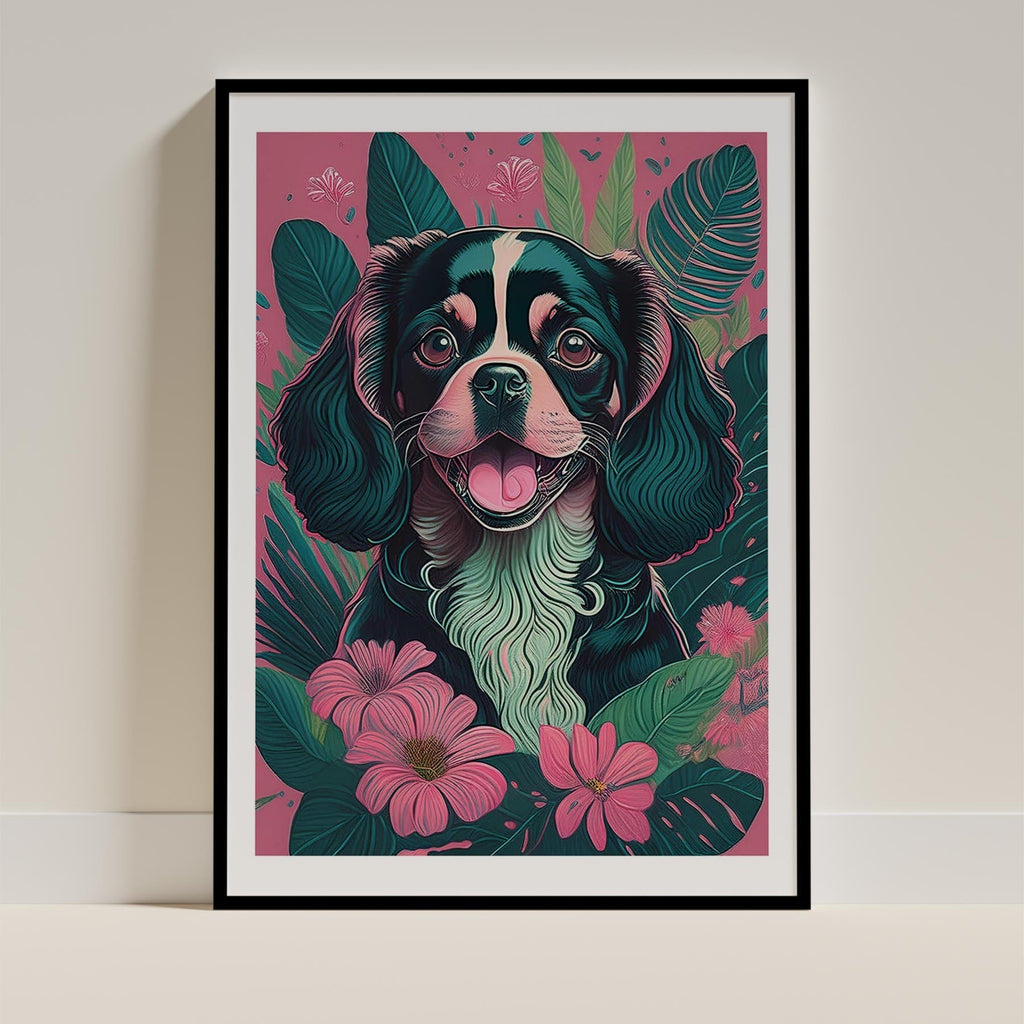 King Charles Spaniel Flowery Dog image 11
