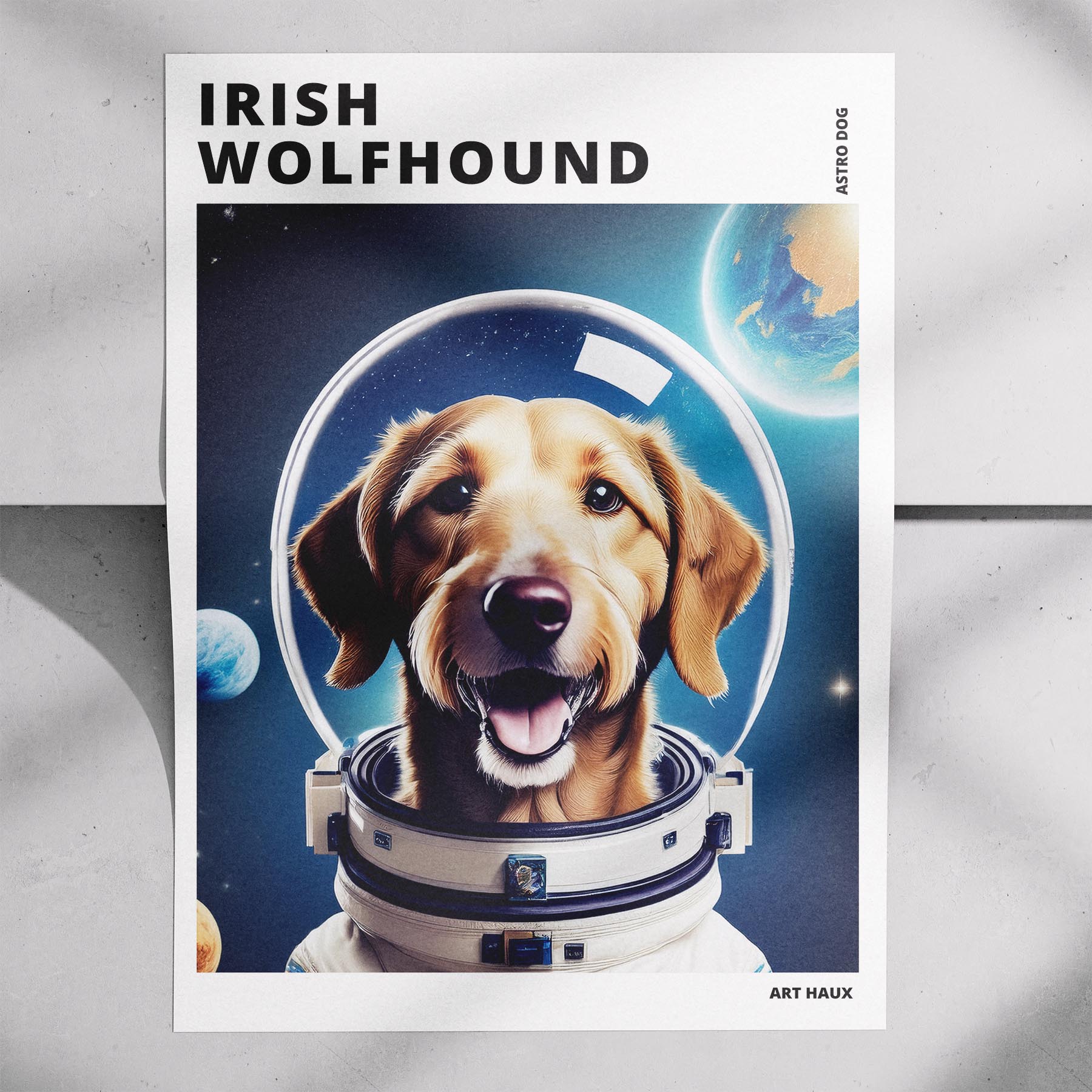 Irish Wolfhound Astronaut Dog Series with Text Astro Dog image 7
