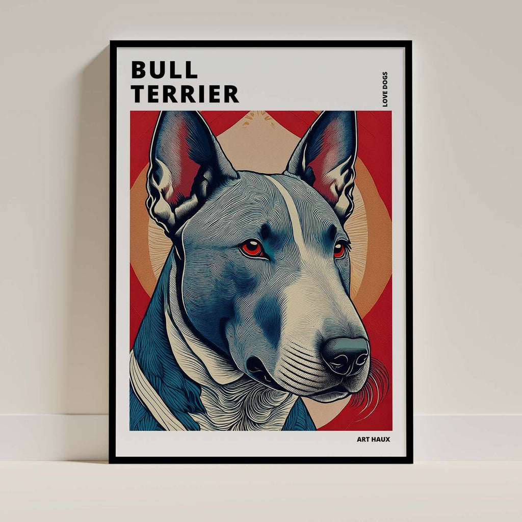 Bull Terrier Hokusai Japanese Inspired Dog Series with Text image 0