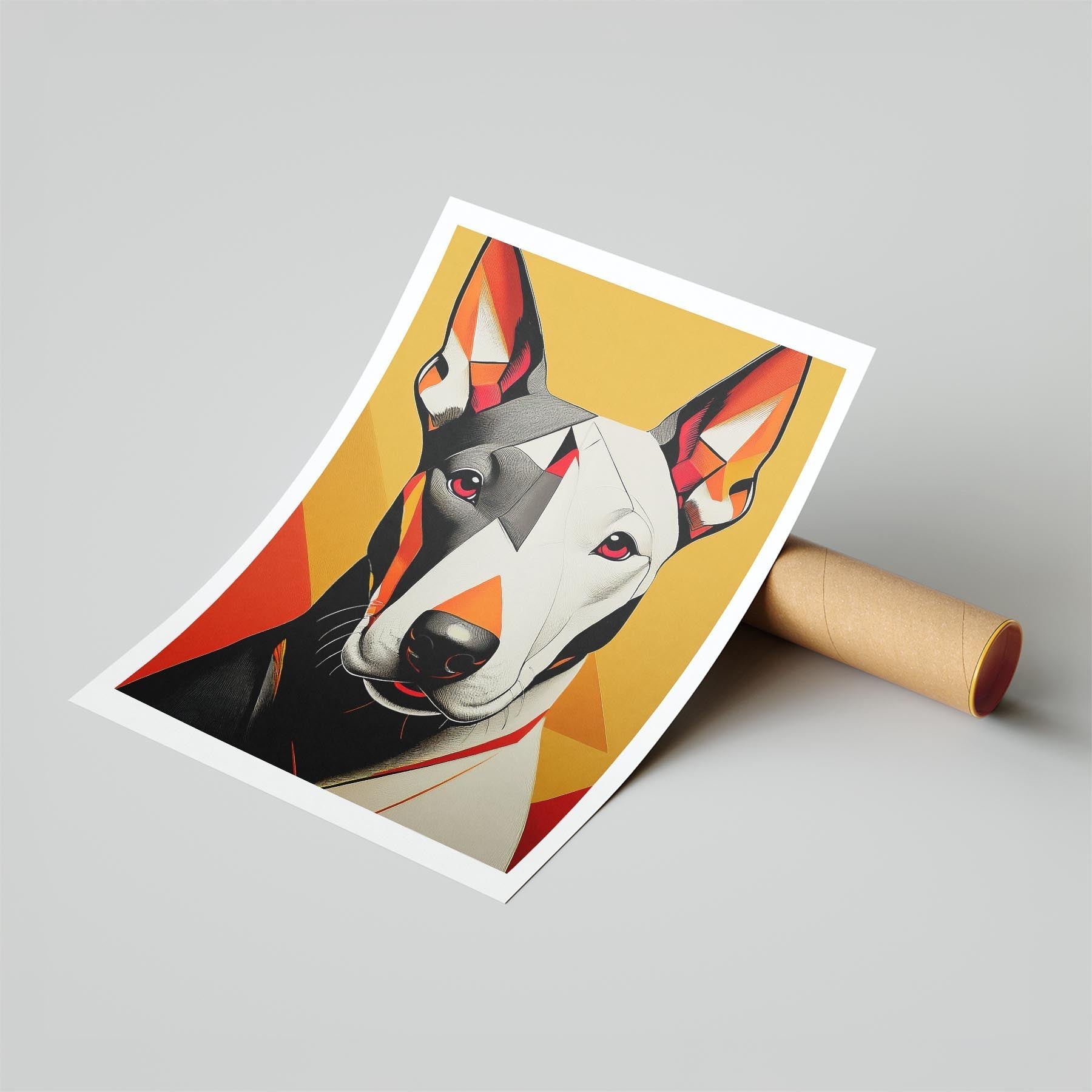 Bull Terrier Geometric Orange Series image 6