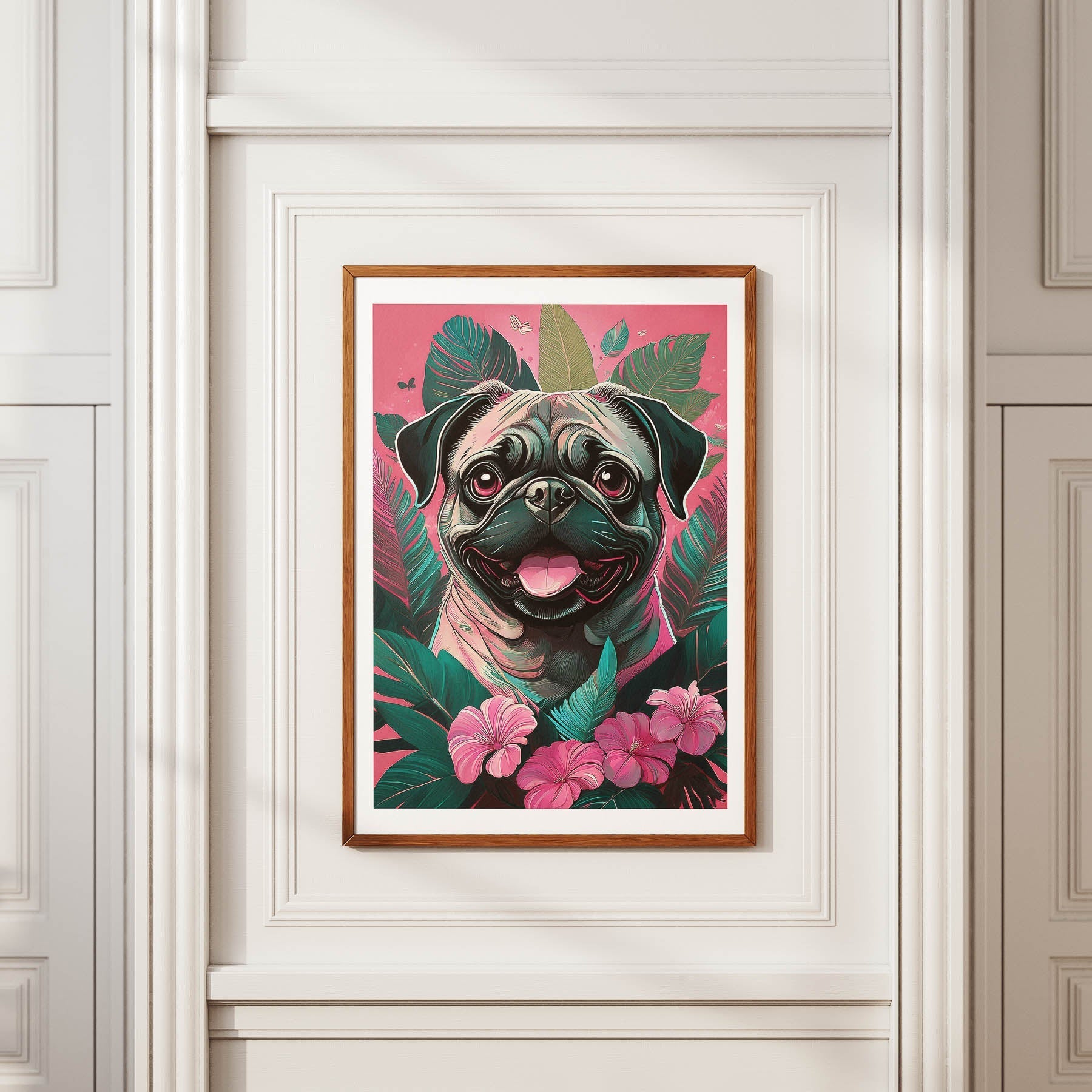 Pug Copy Flowery Dog image 3