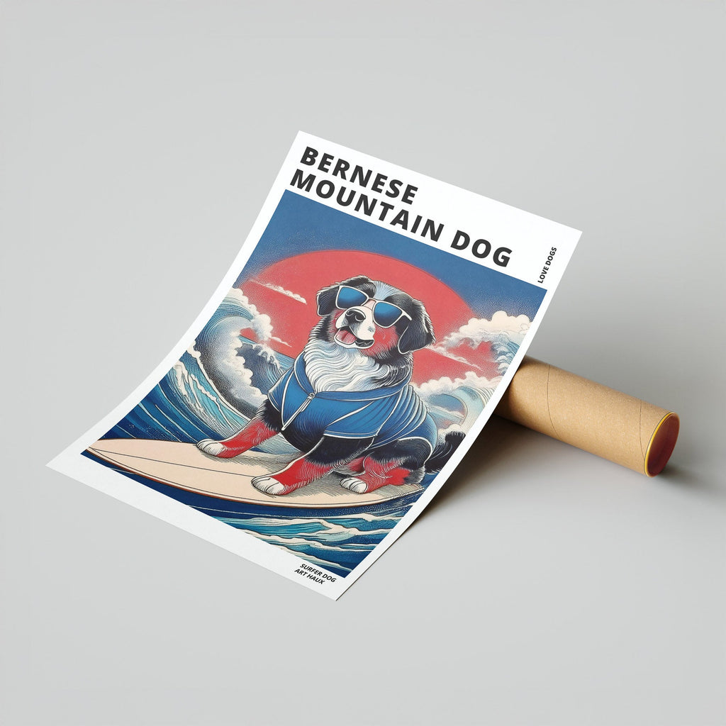 Bernese Mountain Dog Hokosai Surfer Dogs 1 image 7