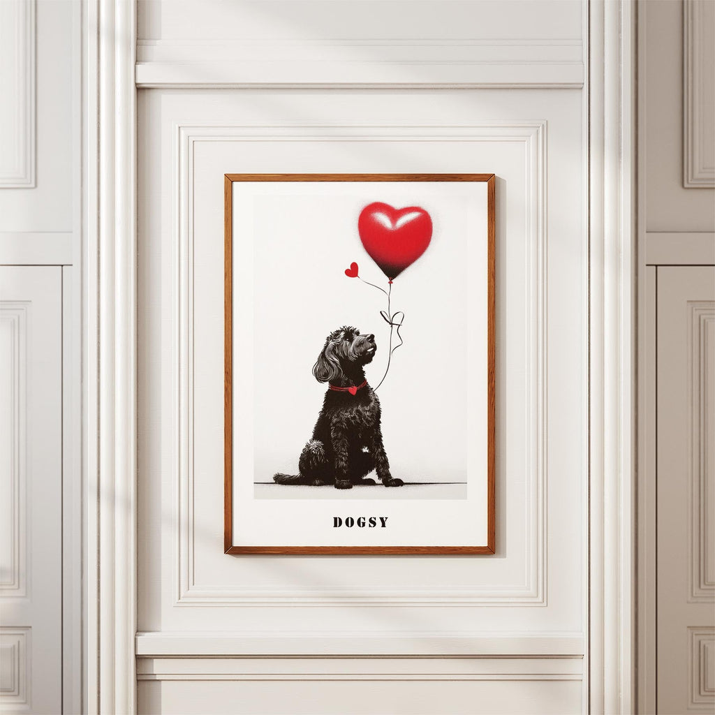 Spanish Water Dog DOGSY Series inspired by the Art of Banksy with text Dogsy image 3