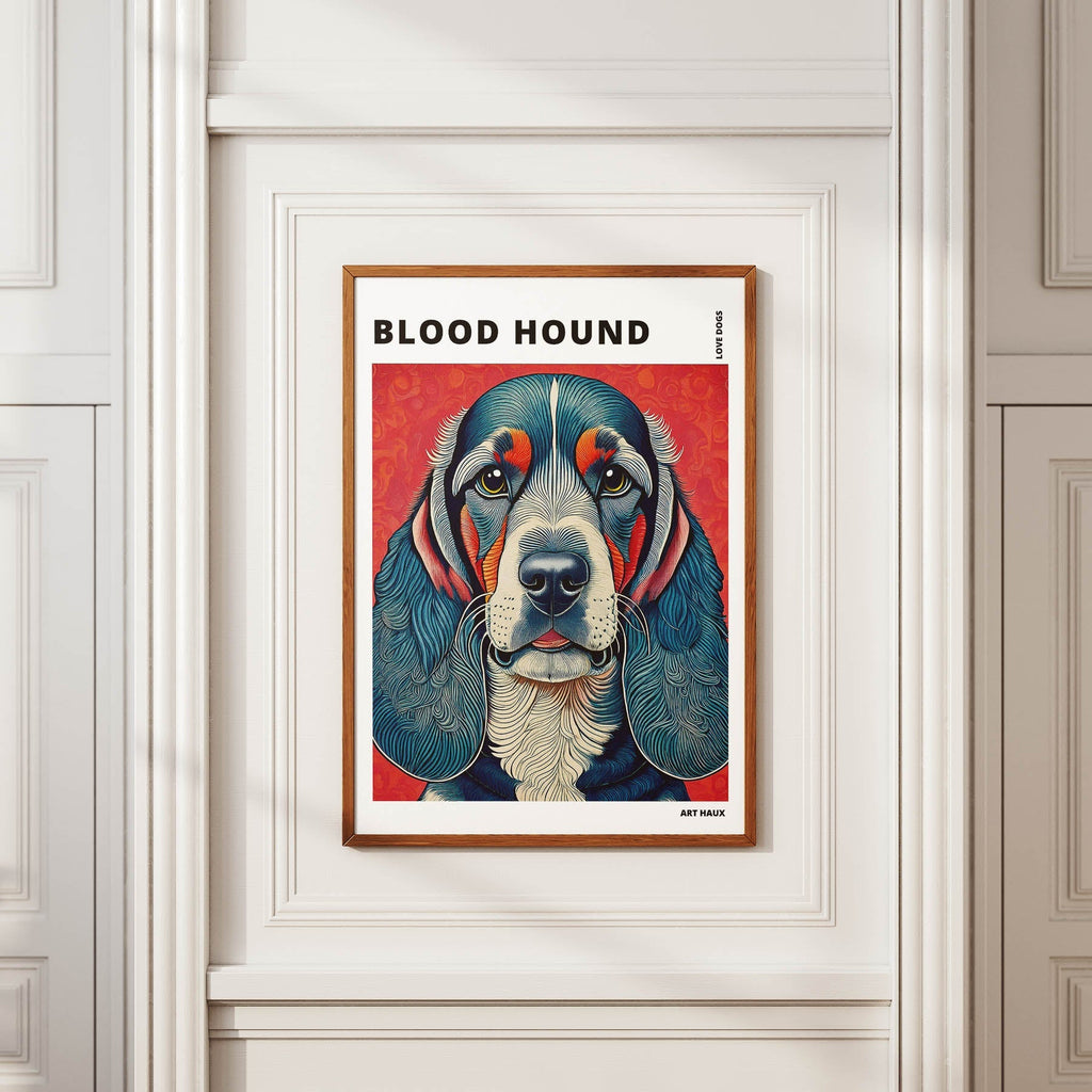 Bloodhound Hokusai Japanese Inspired Dog Series with Text image 3