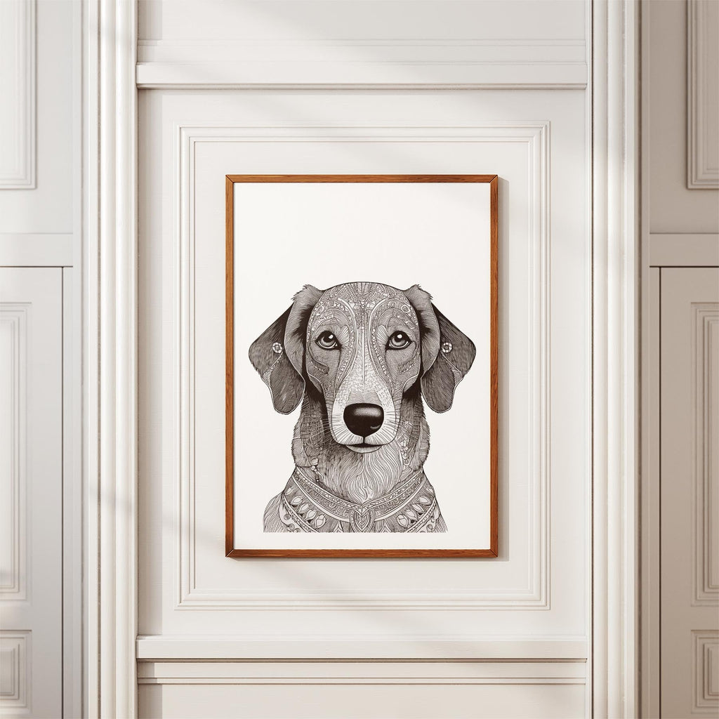 Borzoi Mandala Black and White Dog Series image 3