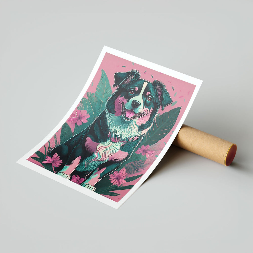 Australian Shepherd 1 Flowery Dog image 7