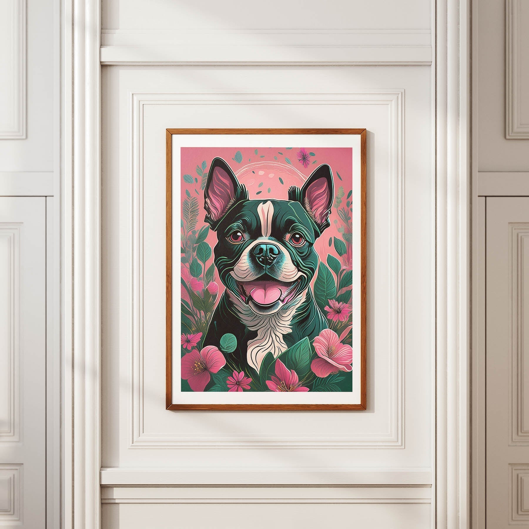 Boston Terrier 3 Flowery Dog image 3