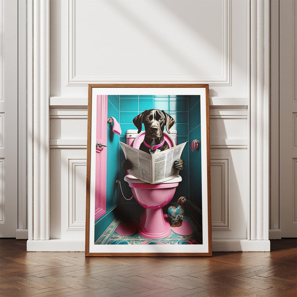 German Pointer Toilet Dogs PInk and Turquise image 4