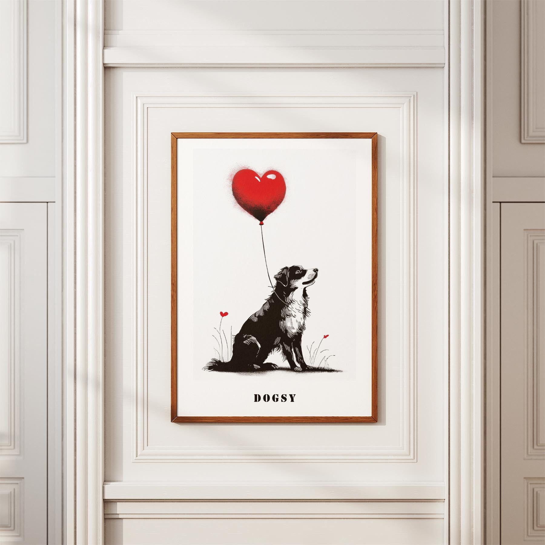 Australian Shepherd DOGSY Series inspired by the Art of Banksy with text Dogsy image 3