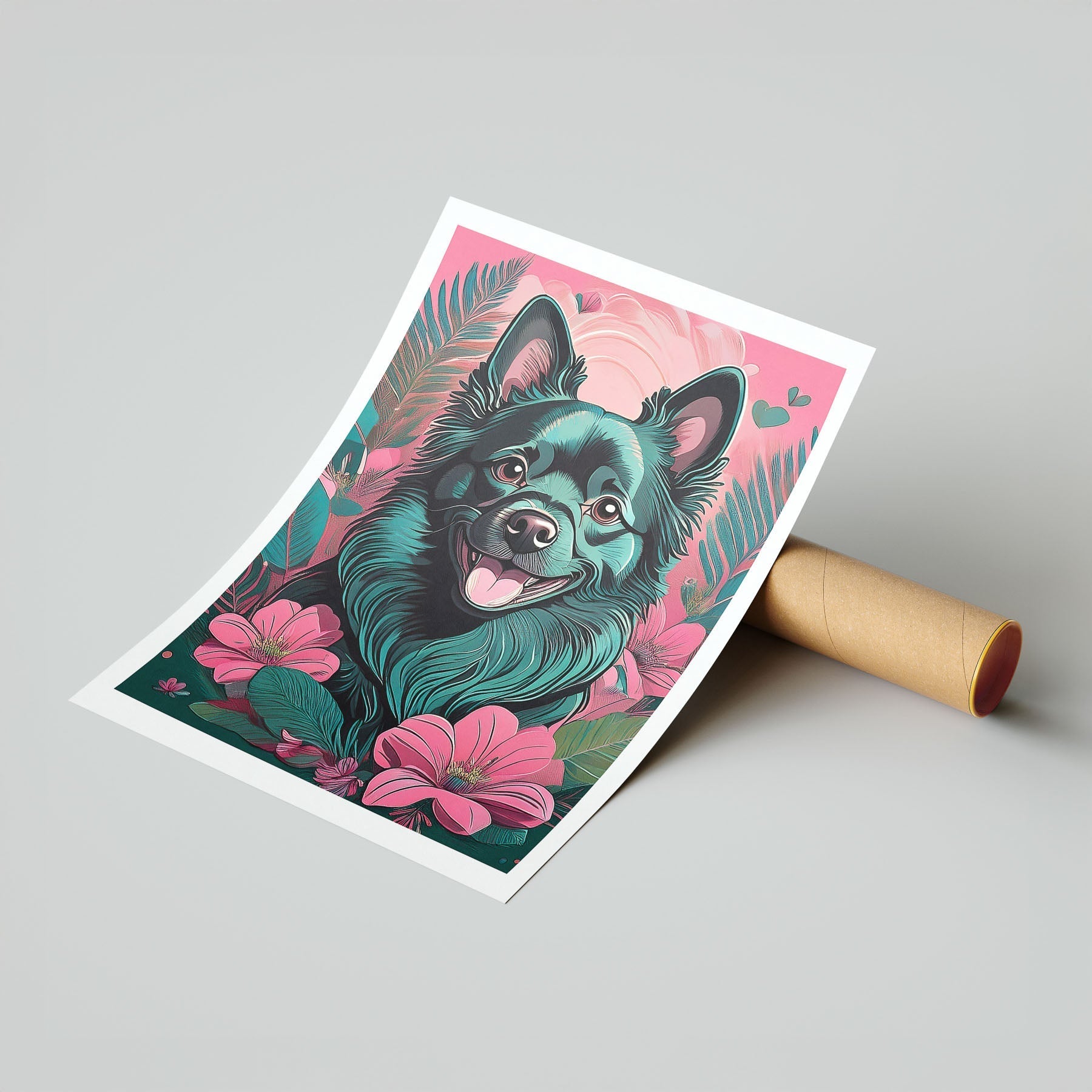 German Spitz Flowery Dog image 7
