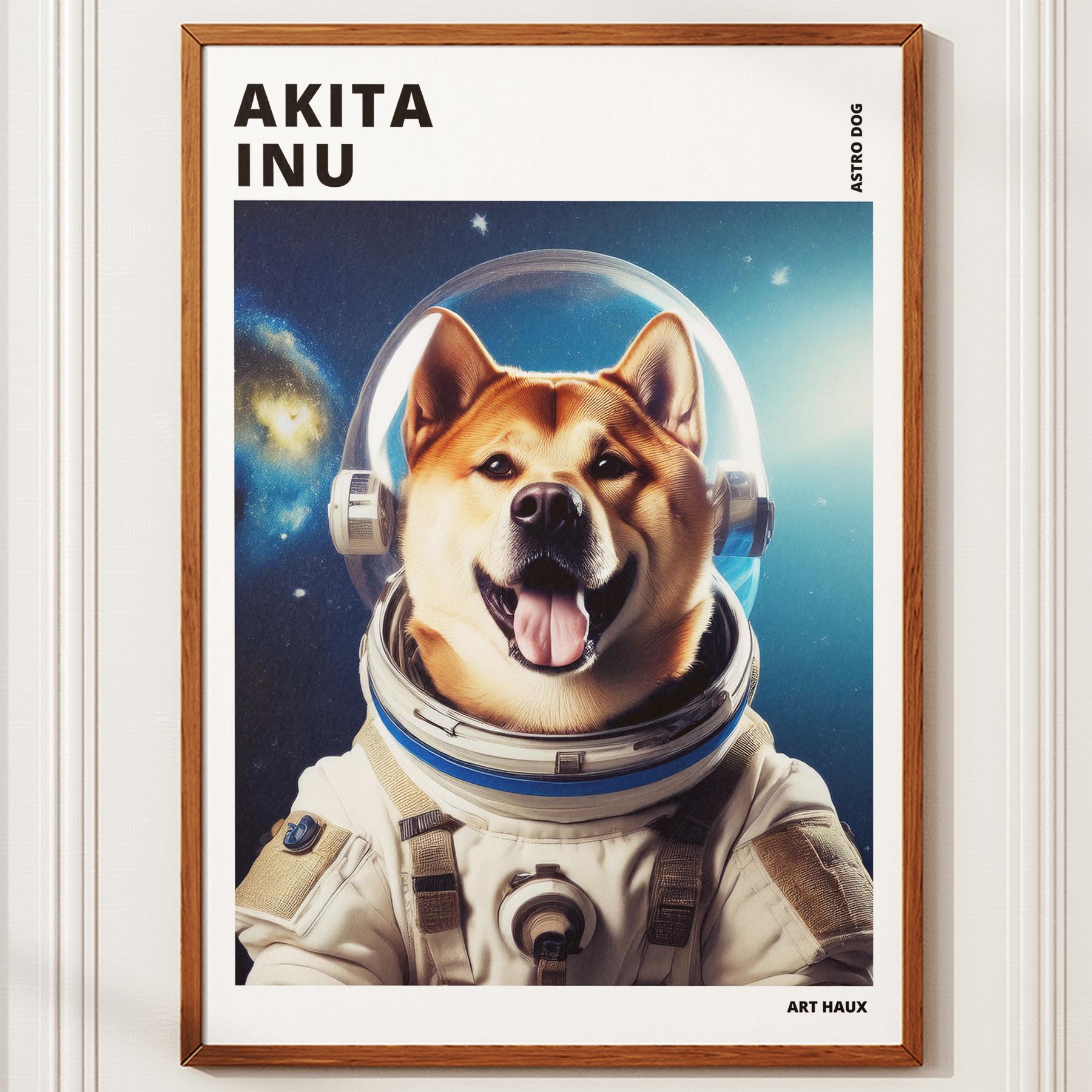 Akita Inu Astronaut Dog Series with Text Astro Dog image 10