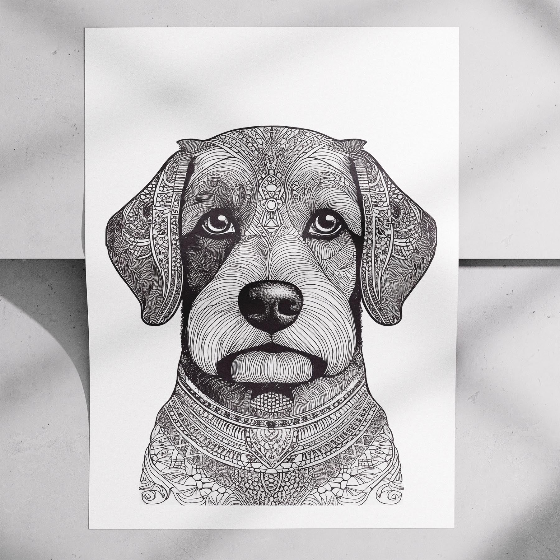 Havanese Mandala Black and White Dog Series image 7