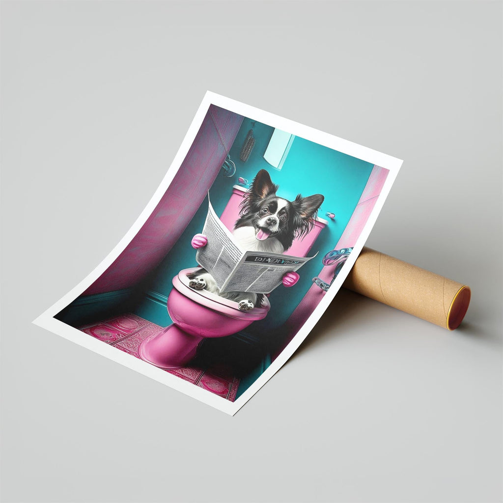 Papillon Toilet Dogs PInk and Turquise image 6