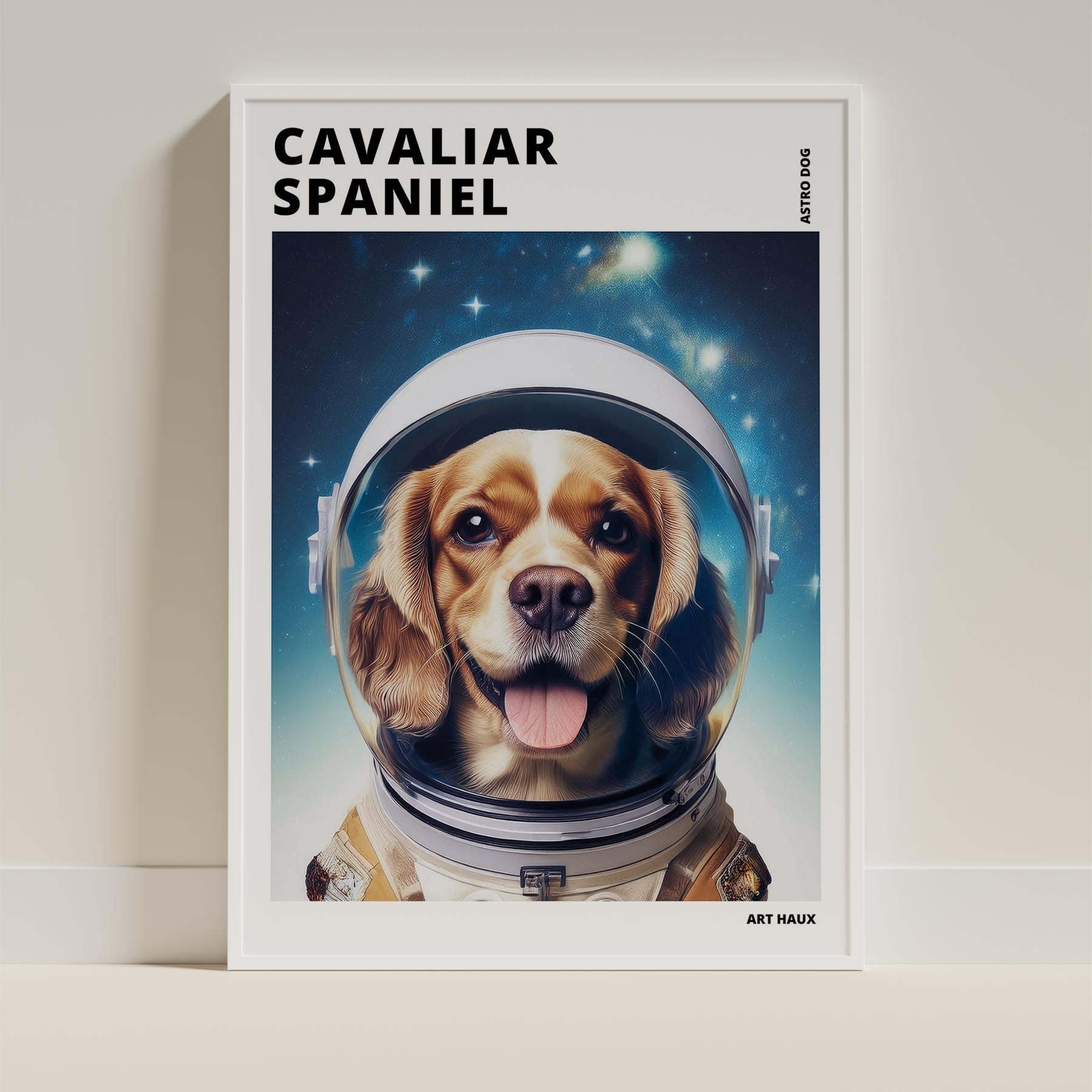 Cavalier Spaniel Astronaut Dog Series with Text Astro Dog image 9