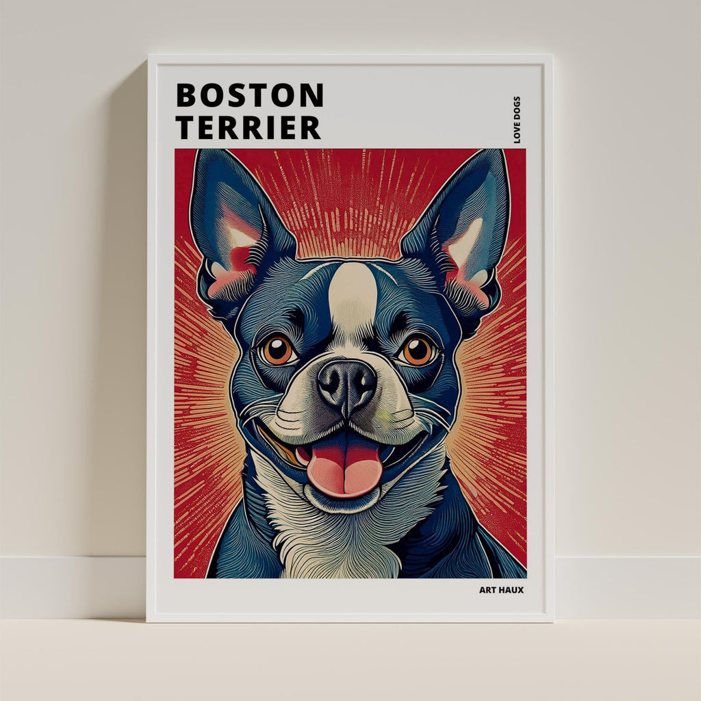 Boston Terrier Hokusai Japanese Inspired Dog Series with Text image 8