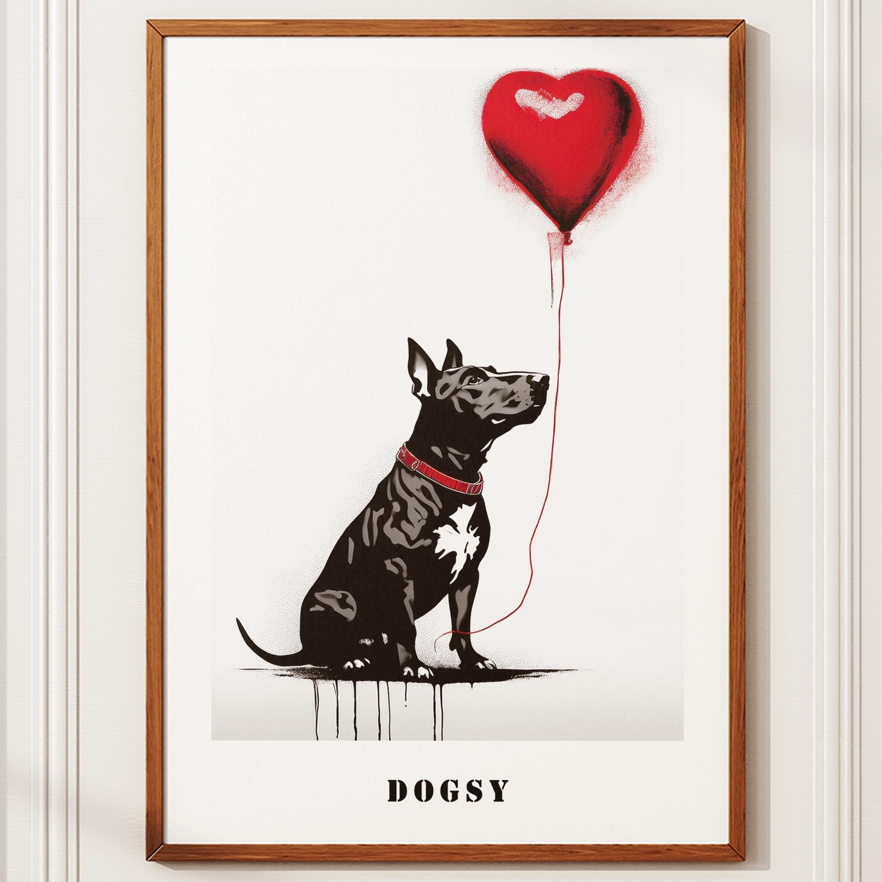 Bull Terrier DOGSY Series inspired by the Art of Banksy with text Dogsy image 10