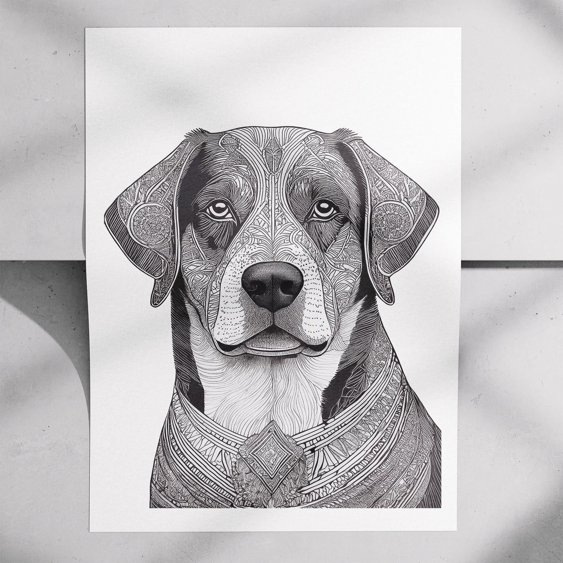 Bernese Mountain Dog Mandala Black and White Dog Series image 7