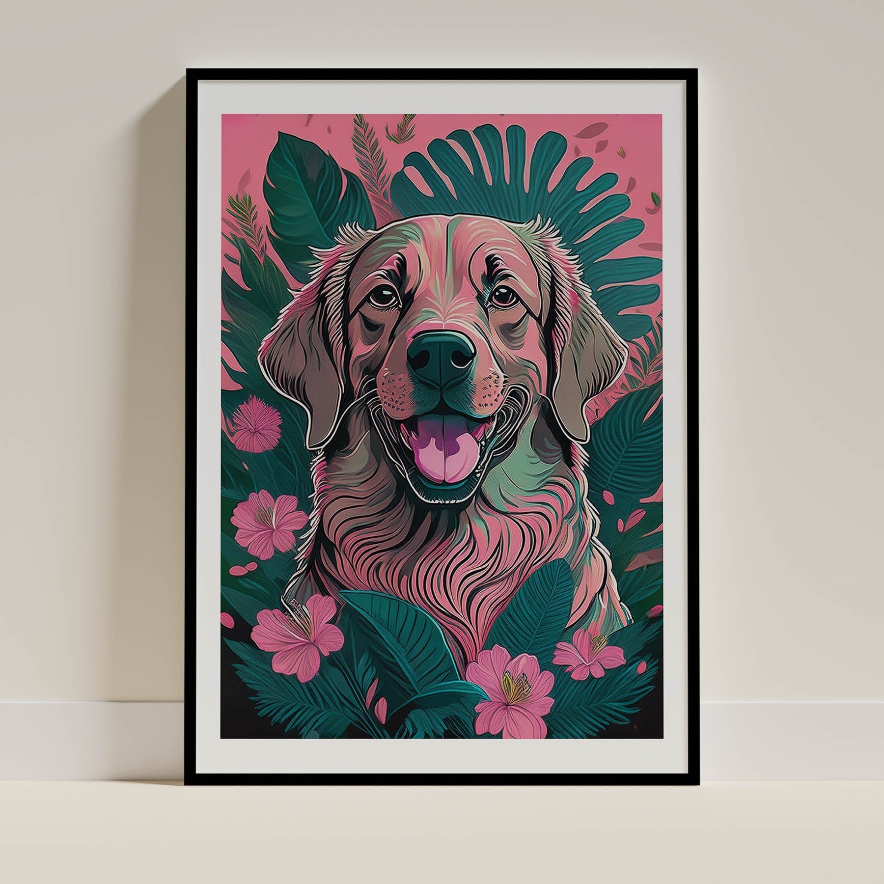 Golden Retriever Flowery Dog image 0