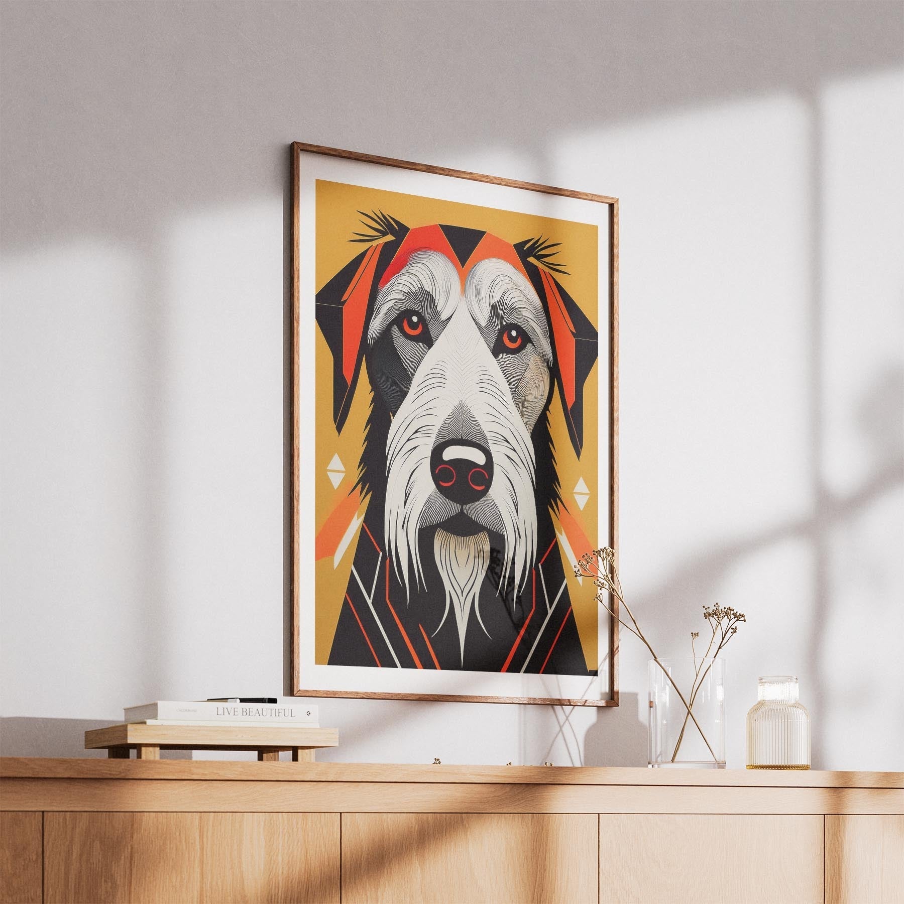 Irish Wolfhound Geometric Orange Series image 5