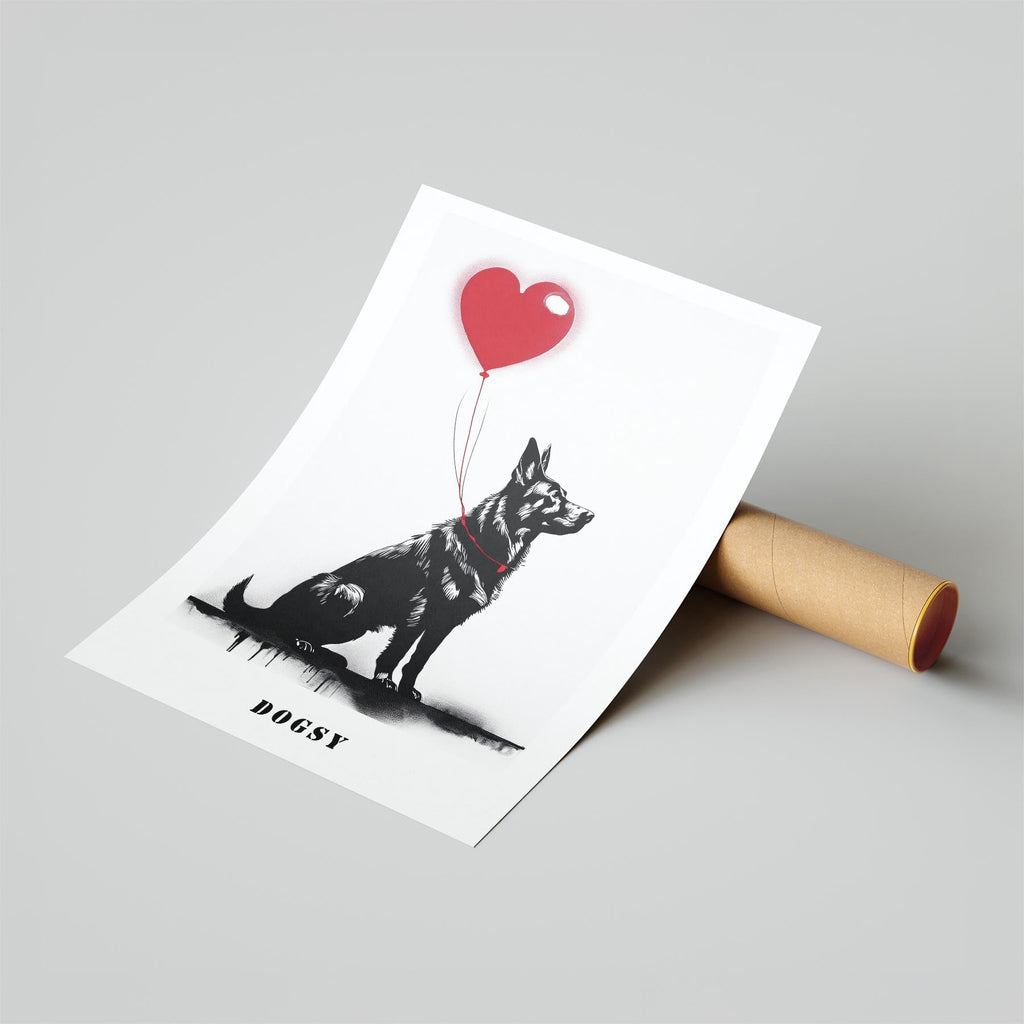 German Shepherd DOGSY Series inspired by the Art of Banksy with text Dogsy image 6