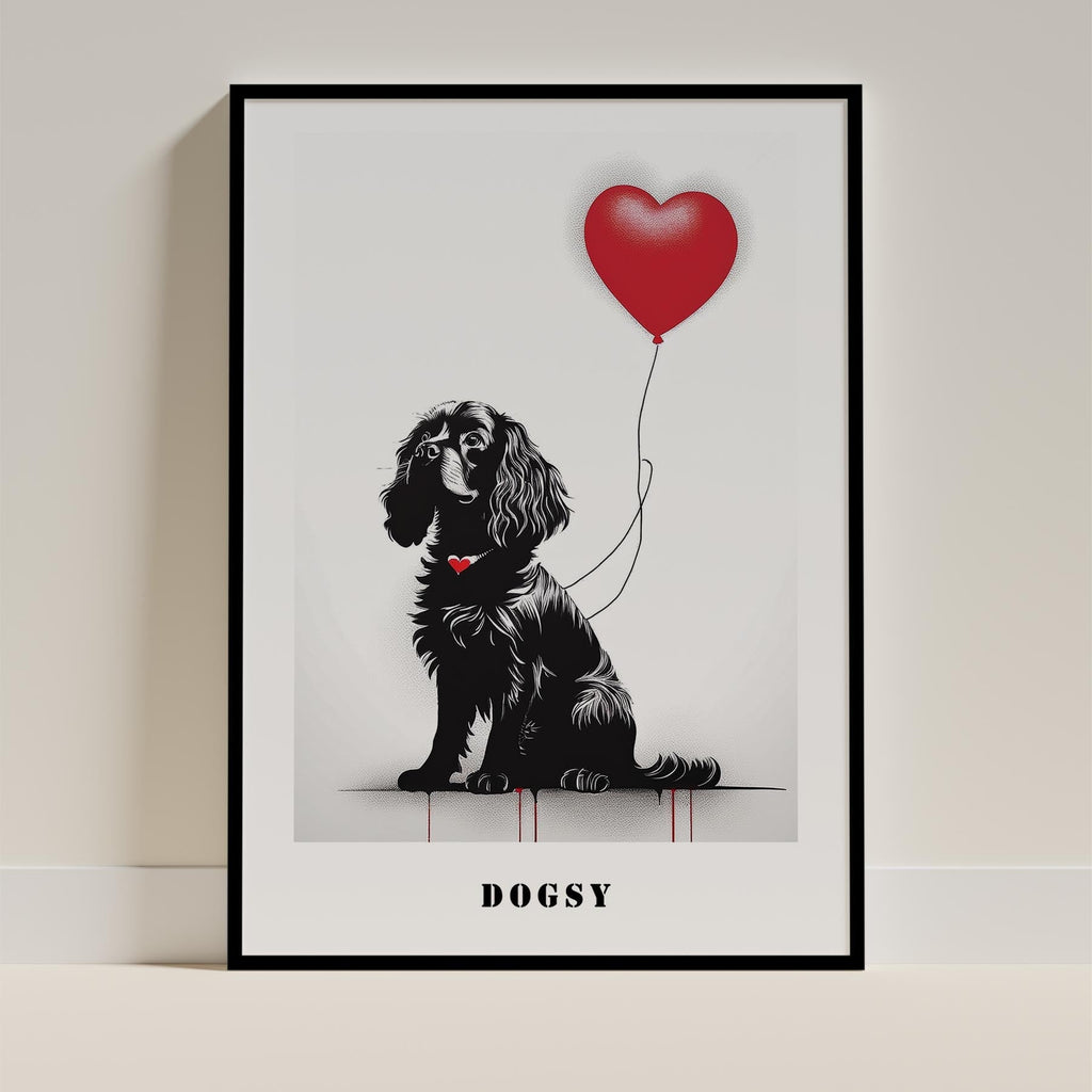 Cavalier Spaniel DOGSY Series inspired by the Art of Banksy with text Dogsy image 11