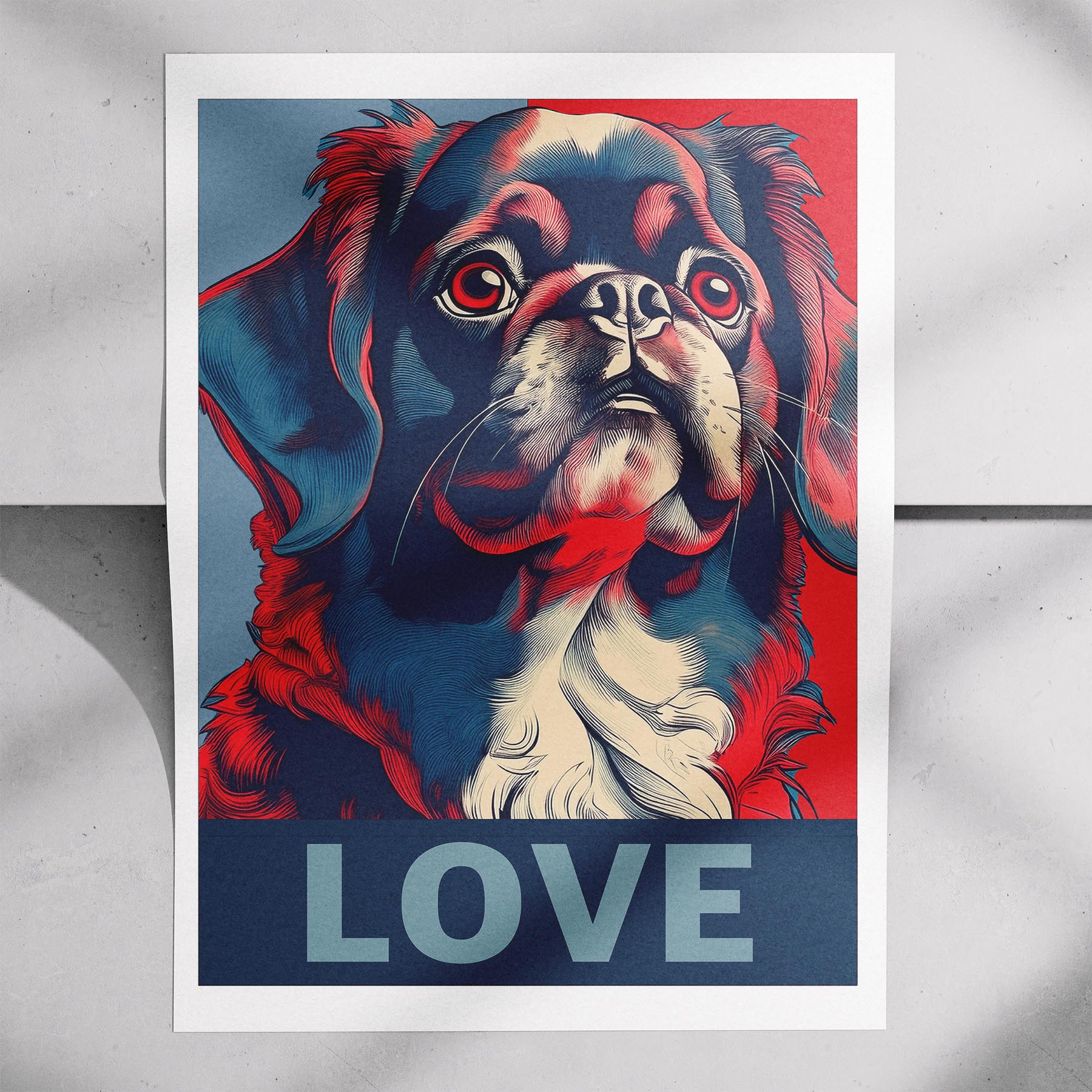 Pekingese LOVE Series Inspired by the Obama Poster image 7
