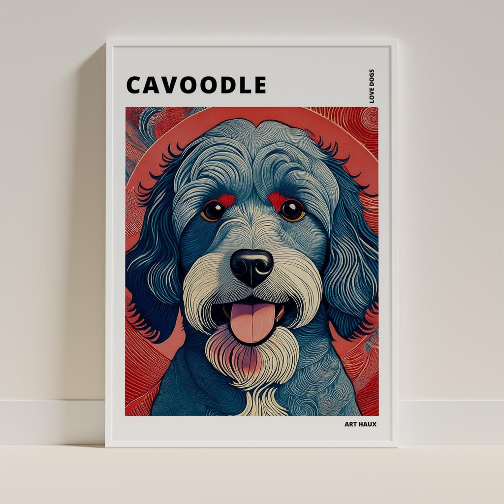Cavoodle Hokusai Japanese Inspired Dog Series with Text image 8