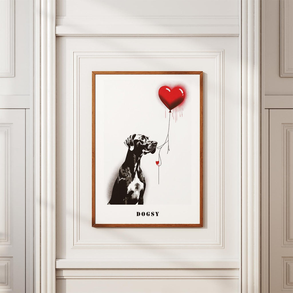 Great Dane DOGSY Series inspired by the Art of Banksy with text Dogsy image 3