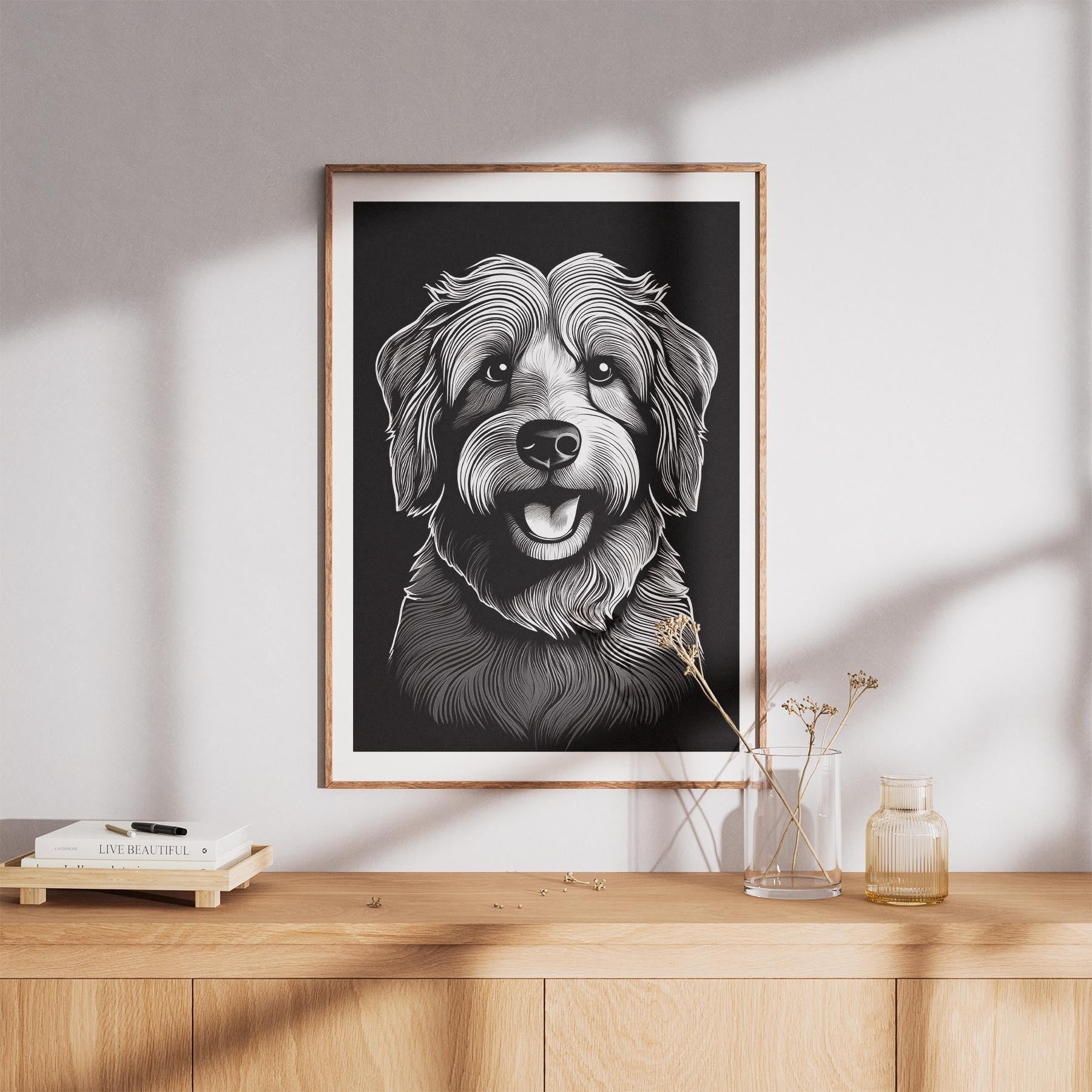 Coton de Tulear Line Dog Series in Black and White image 8