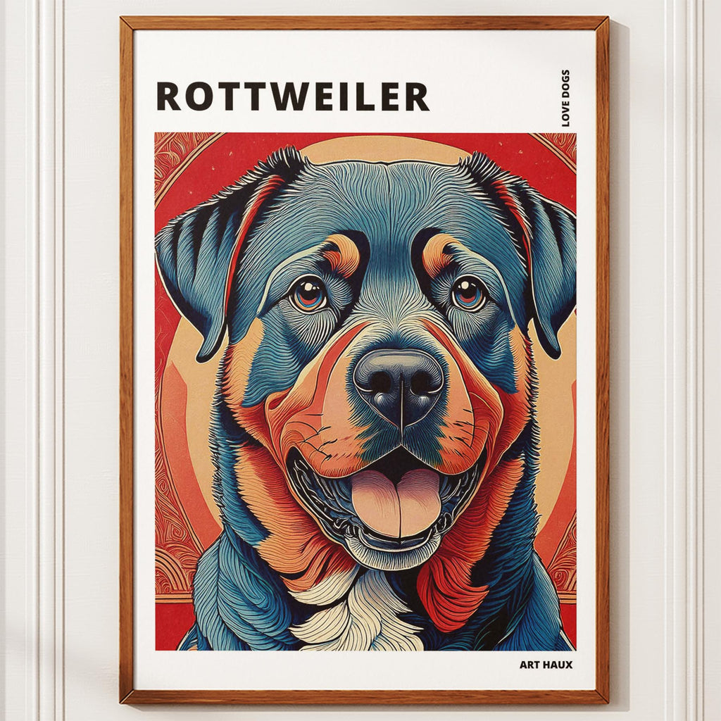 Rottweiler Hokusai Japanese Inspired Dog Series with Text image 9