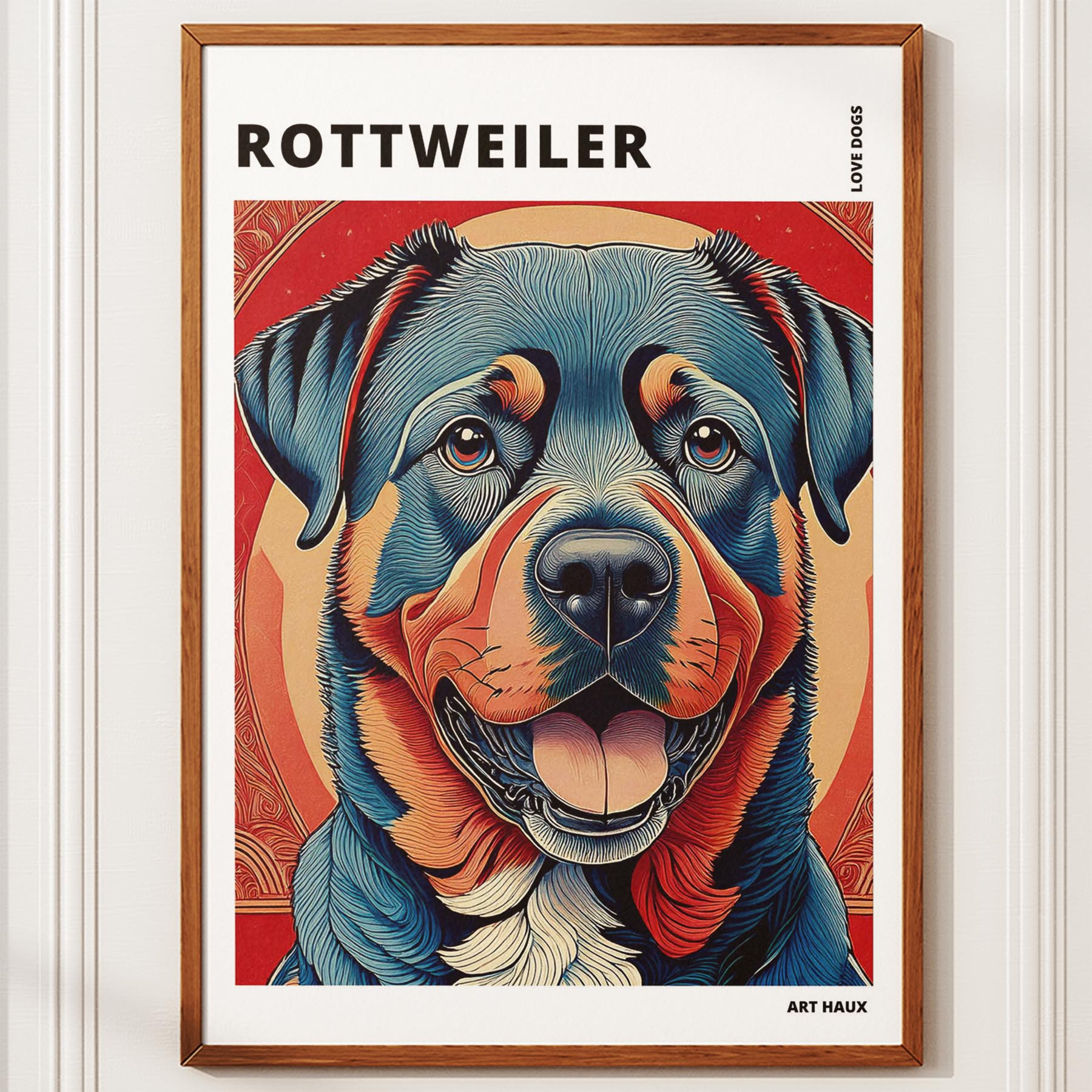 Rottweiler Hokusai Japanese Inspired Dog Series with Text image 9