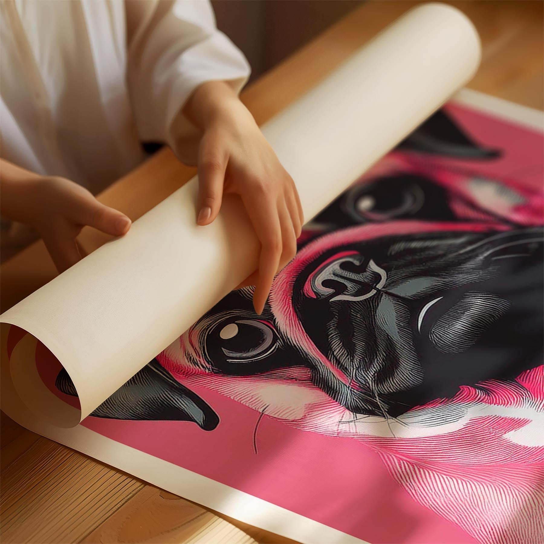 Pug Pink and Black Dog Series 1 image 1