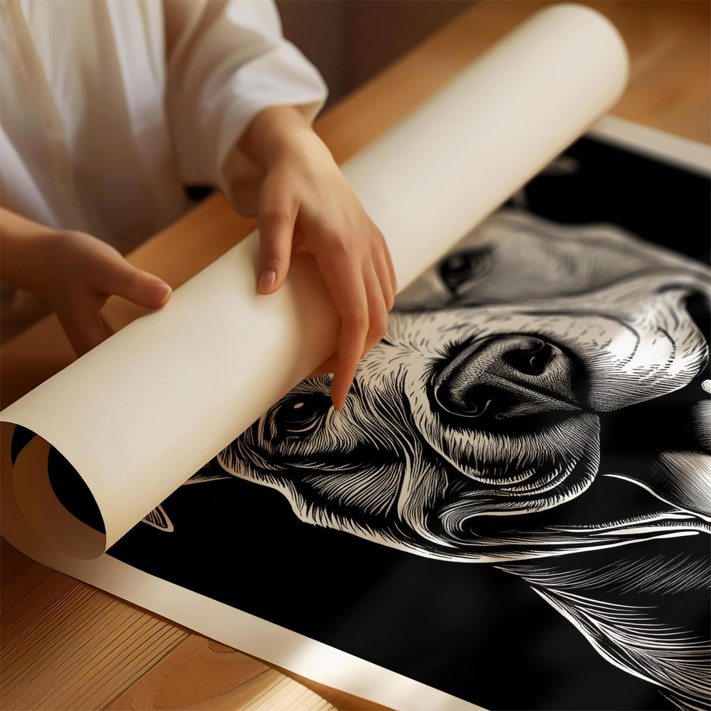 Staffordshire Bull Terrier Line Dog Series in Black and White image 1