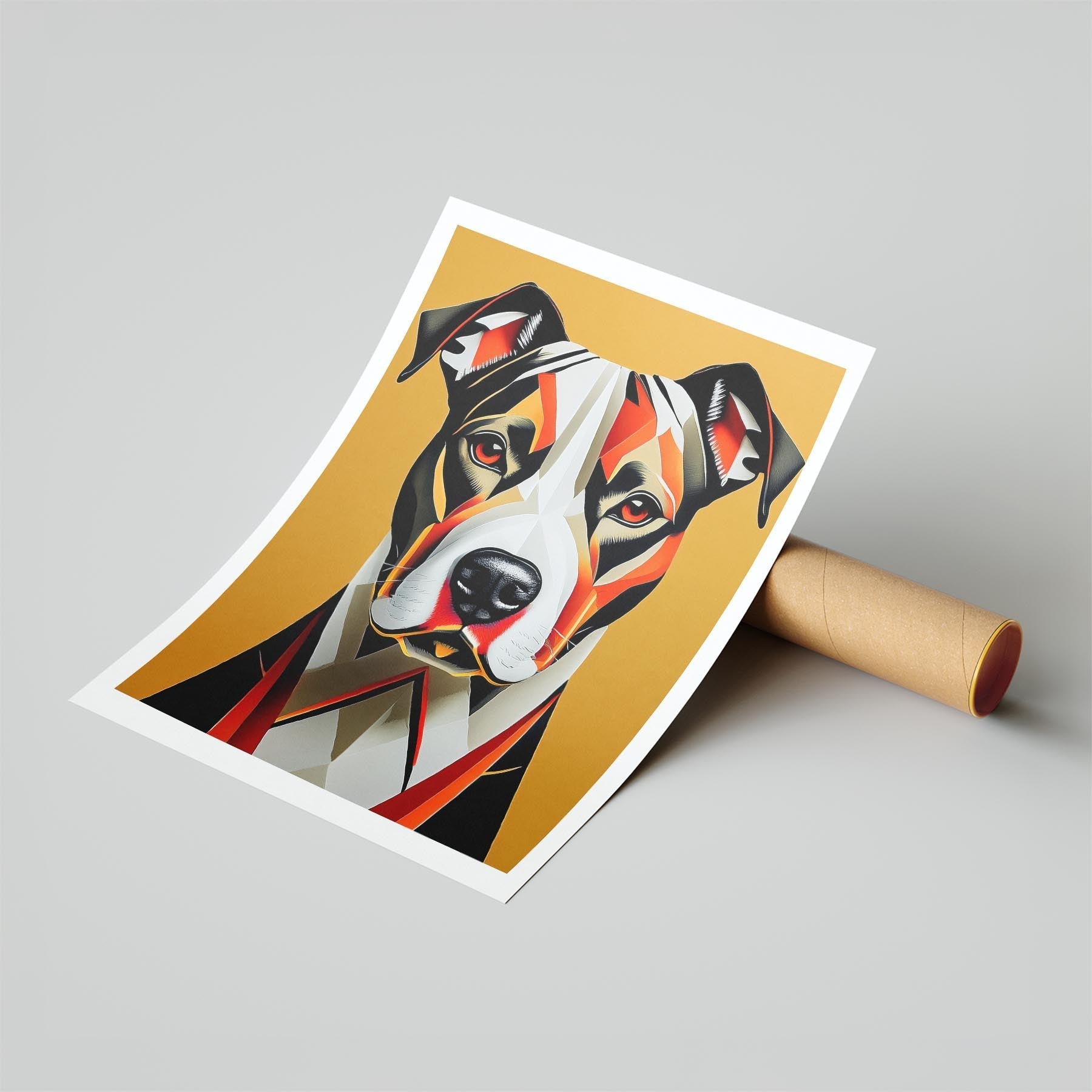 American Staffordshire Terrier Geometric Orange Series image 6