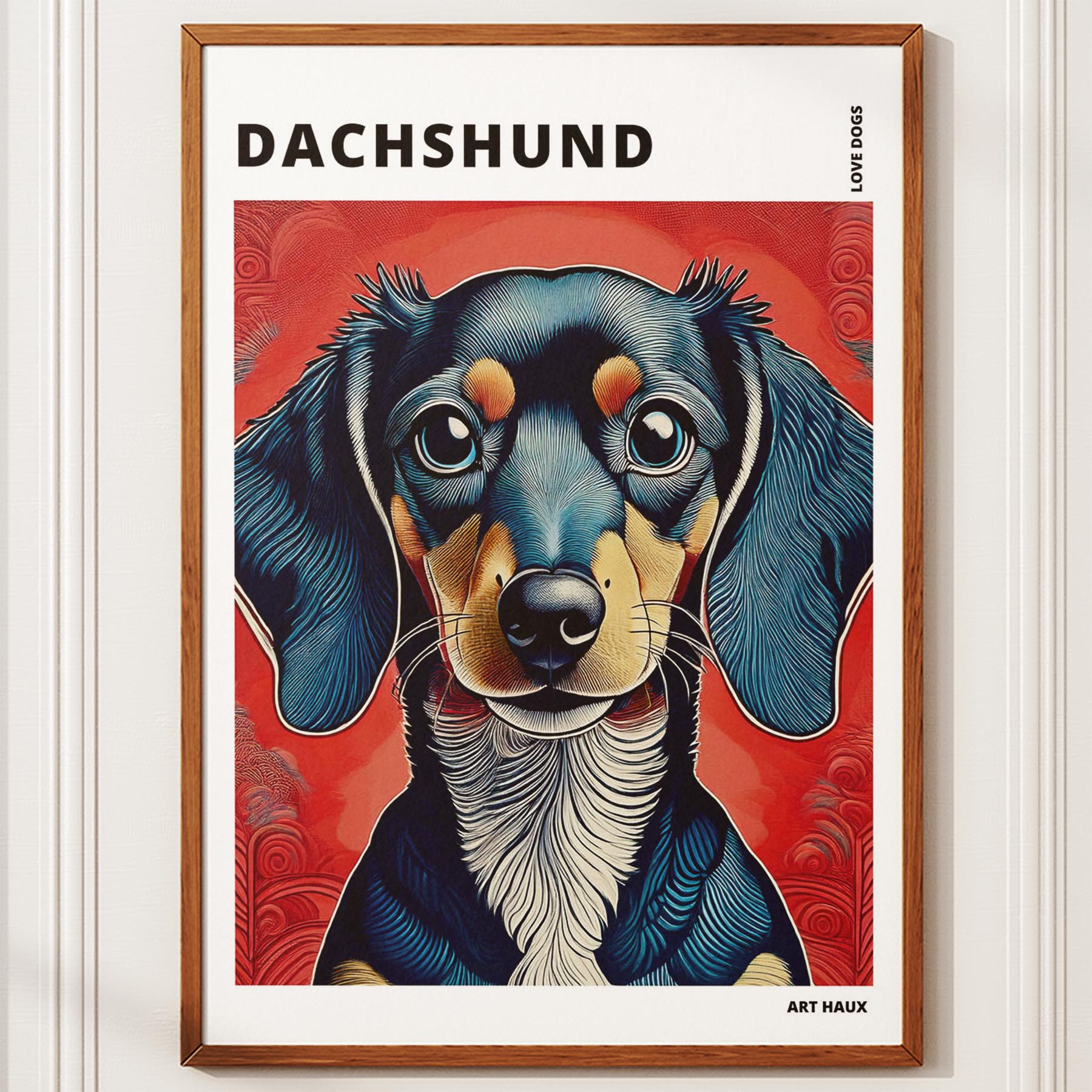 Dachshund Hokusai Japanese Inspired Dog Series with Text image 9