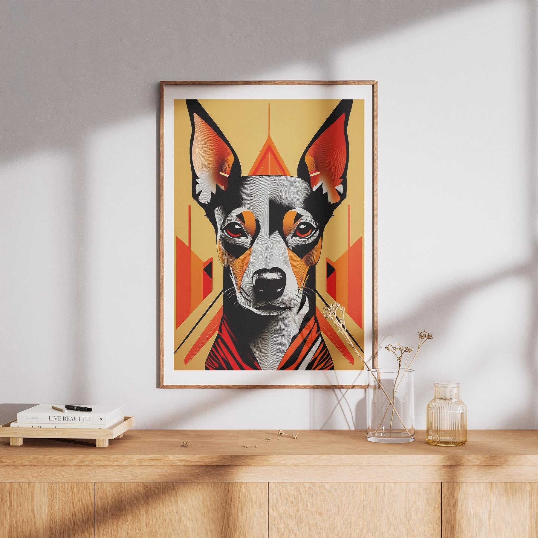 Miniature Pinscher Geometric Orange Series image 8