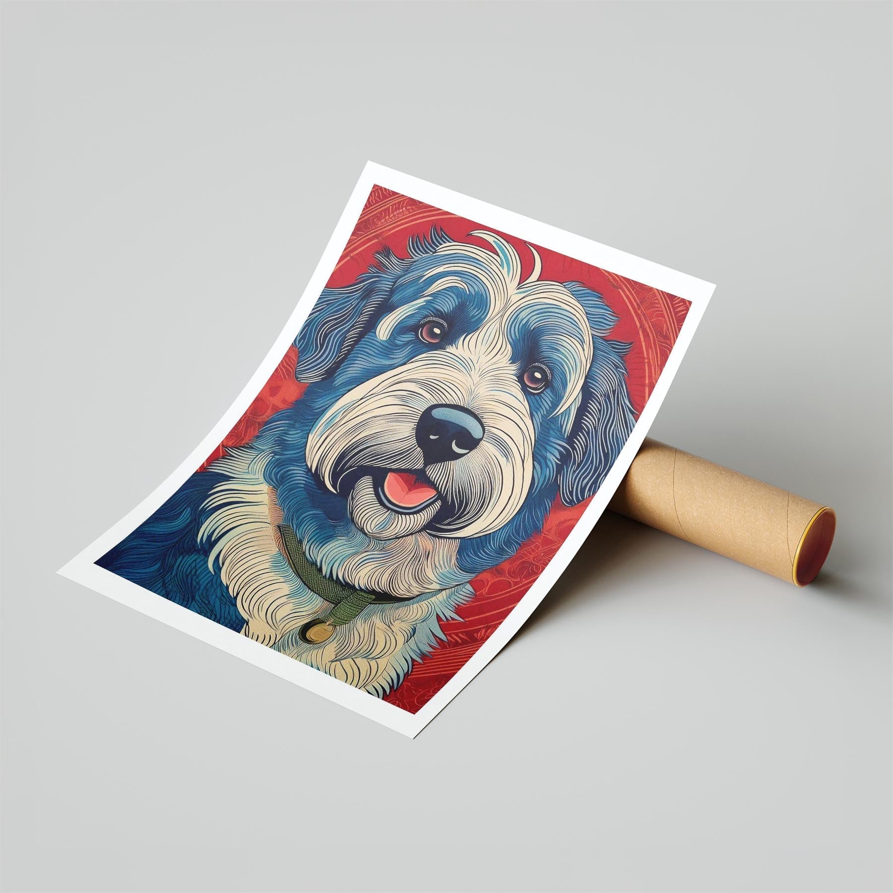 Old English Sheepdog Hokusai Japanese Inspired Dog Series 1 image 6