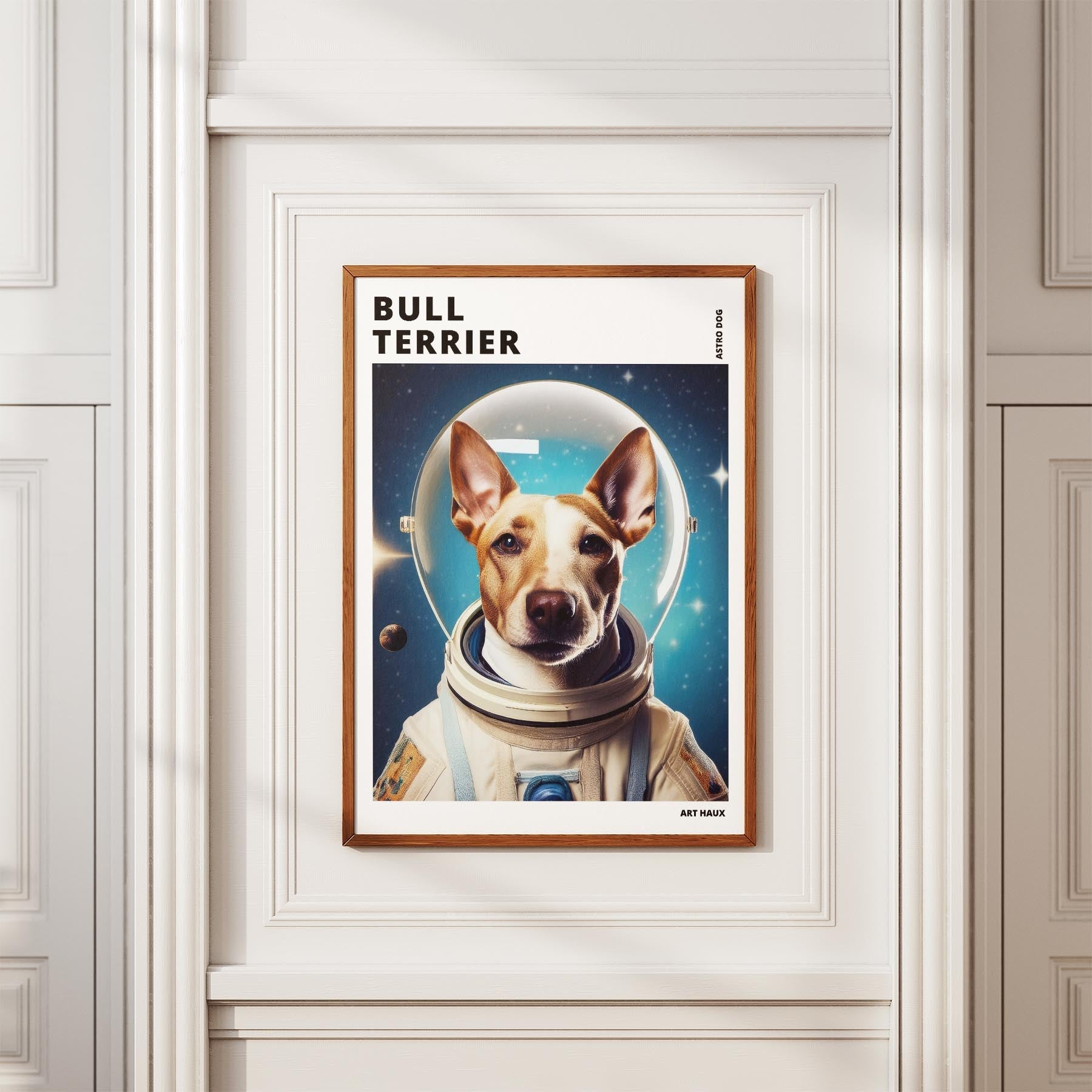 Bull Terrier Astronaut Dog Series with Text Astro Dog image 3