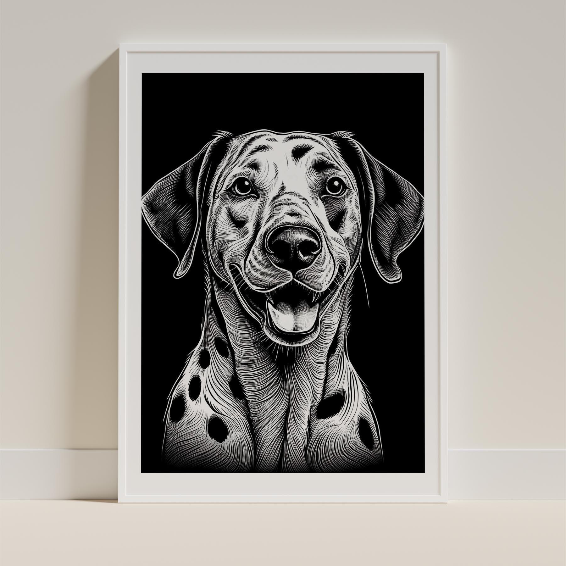 Dalmatian Line Dog Series in Black and White image 9