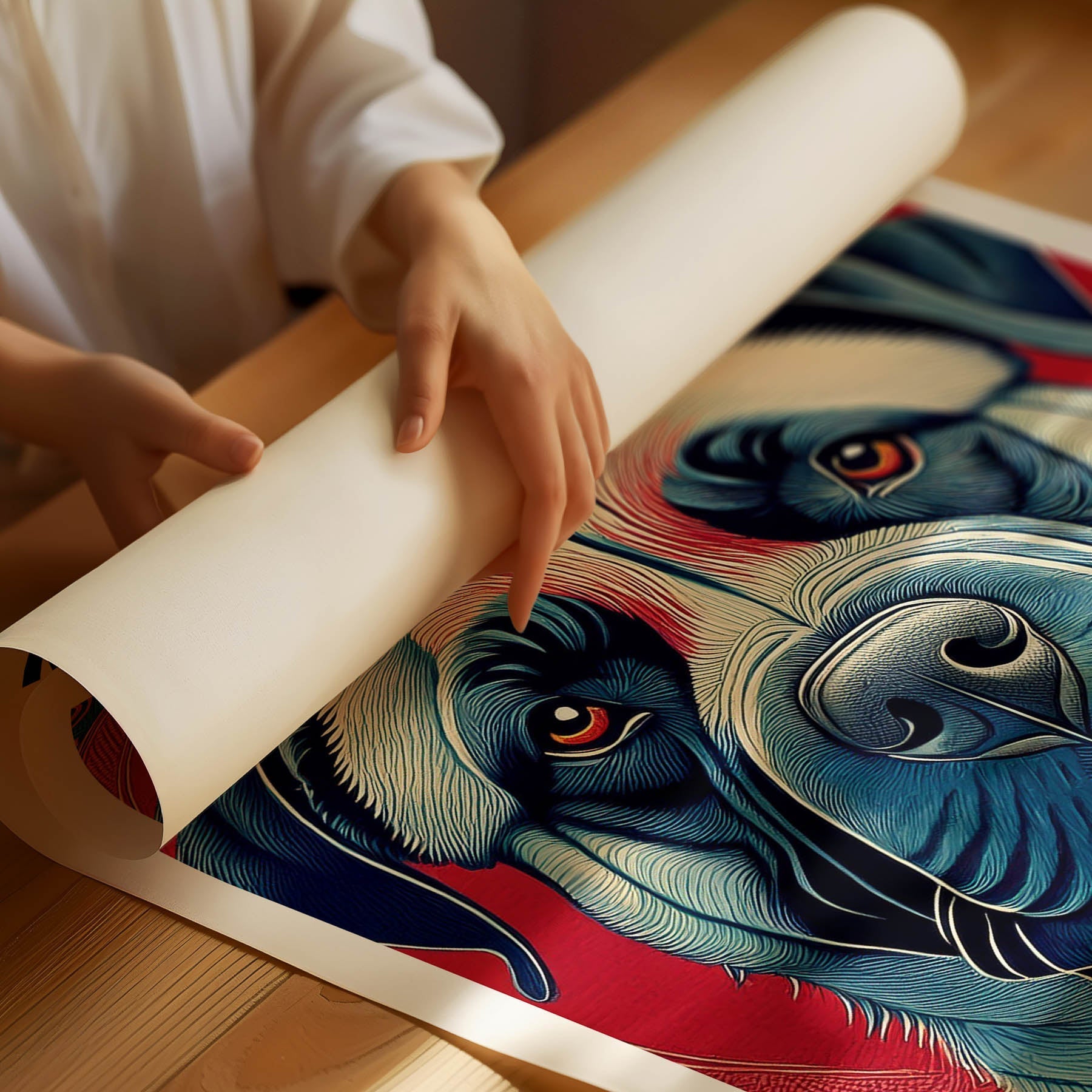 Maltese Hokusai Japanese Inspired Dog Series with Text image 1