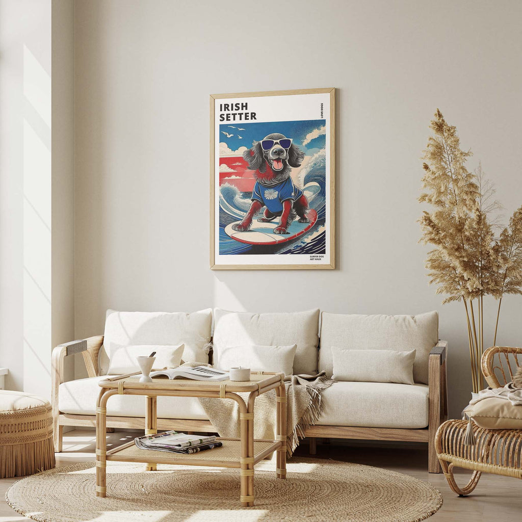 Irish Seter Hokosai Surfer Dogs 1 image 1
