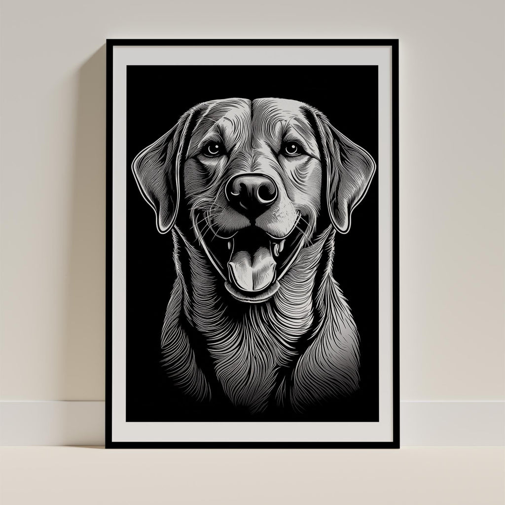 Labrador Retriever Line Dog Series in Black and White image 0