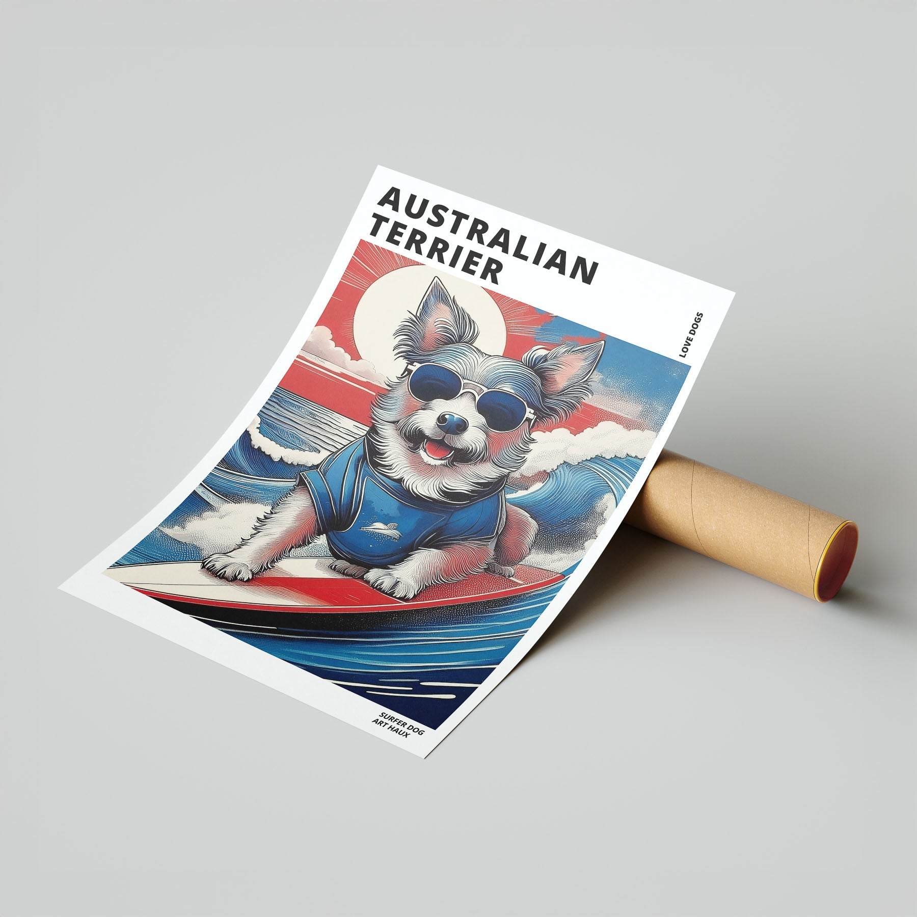 Australian Terrier Hokosai Surfer Dogs 1 image 7